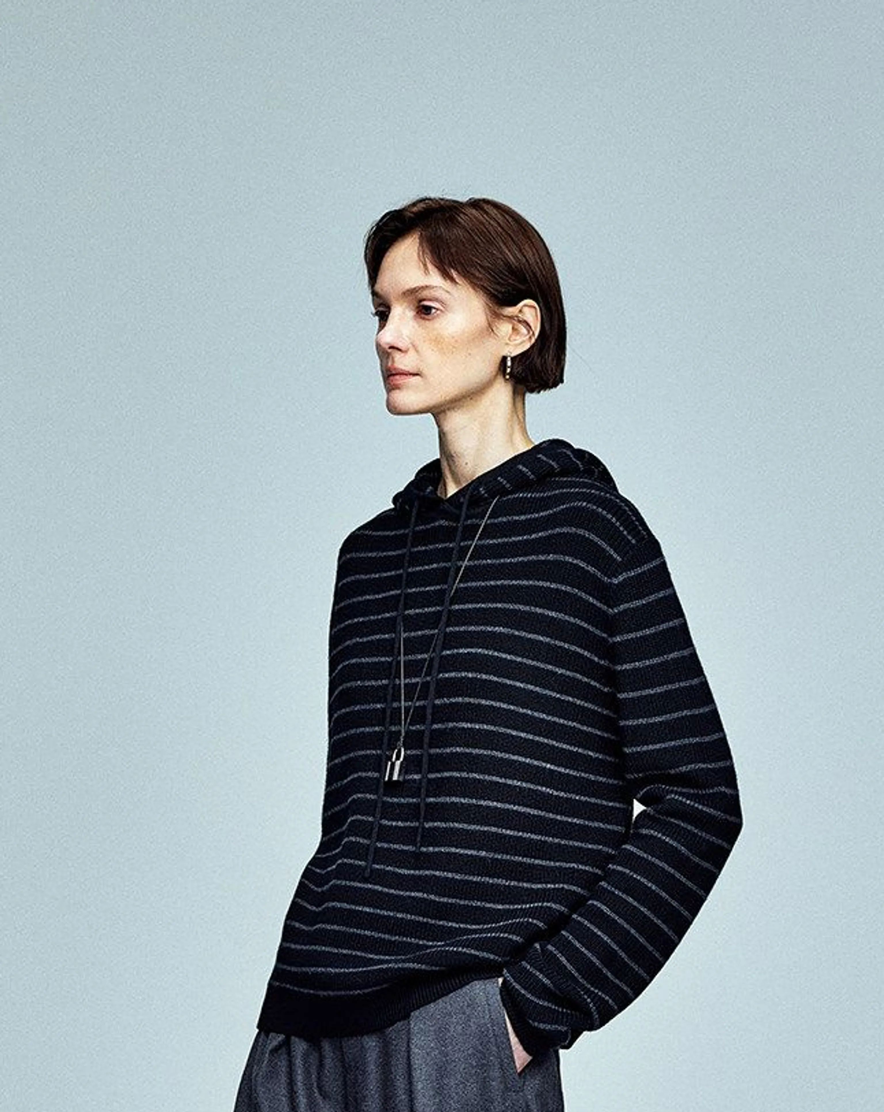 Striped Merino Knit Hoodie - Image 4