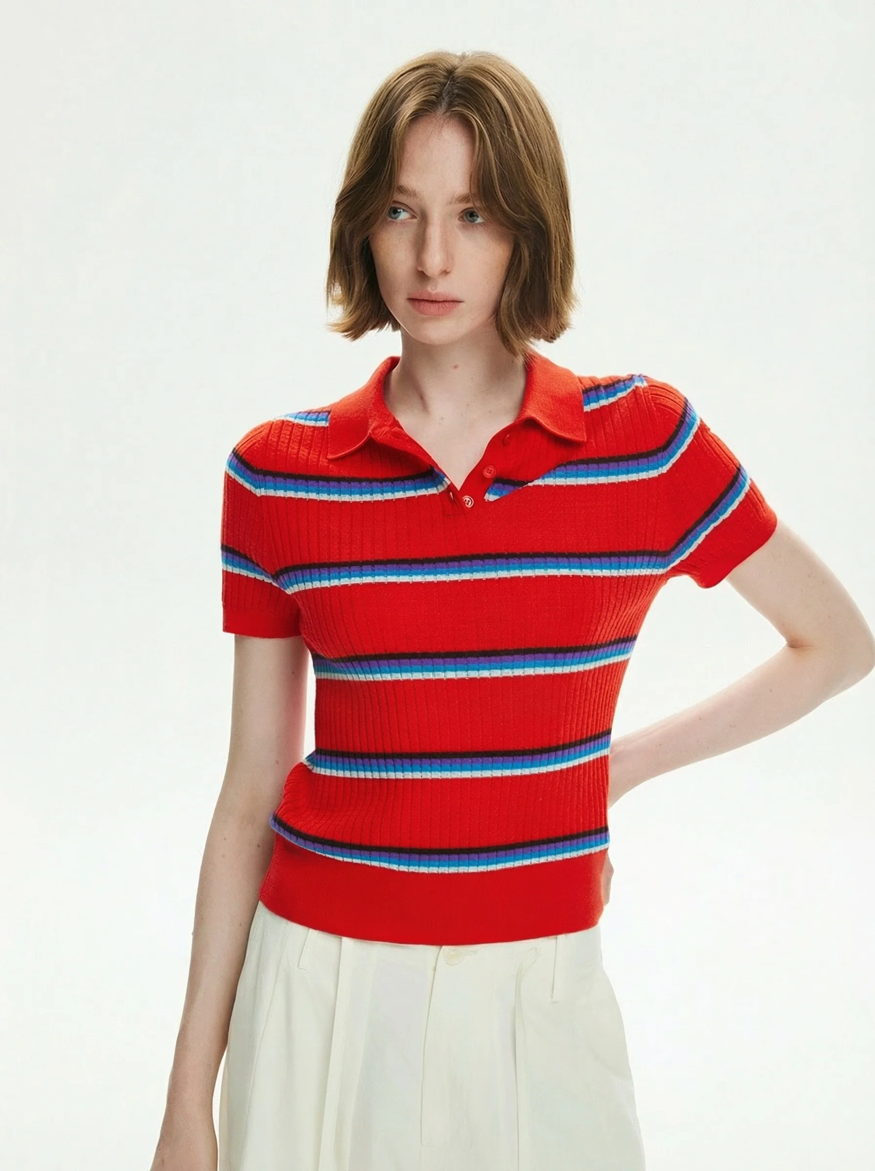 Striped Merino Polo - Image 3