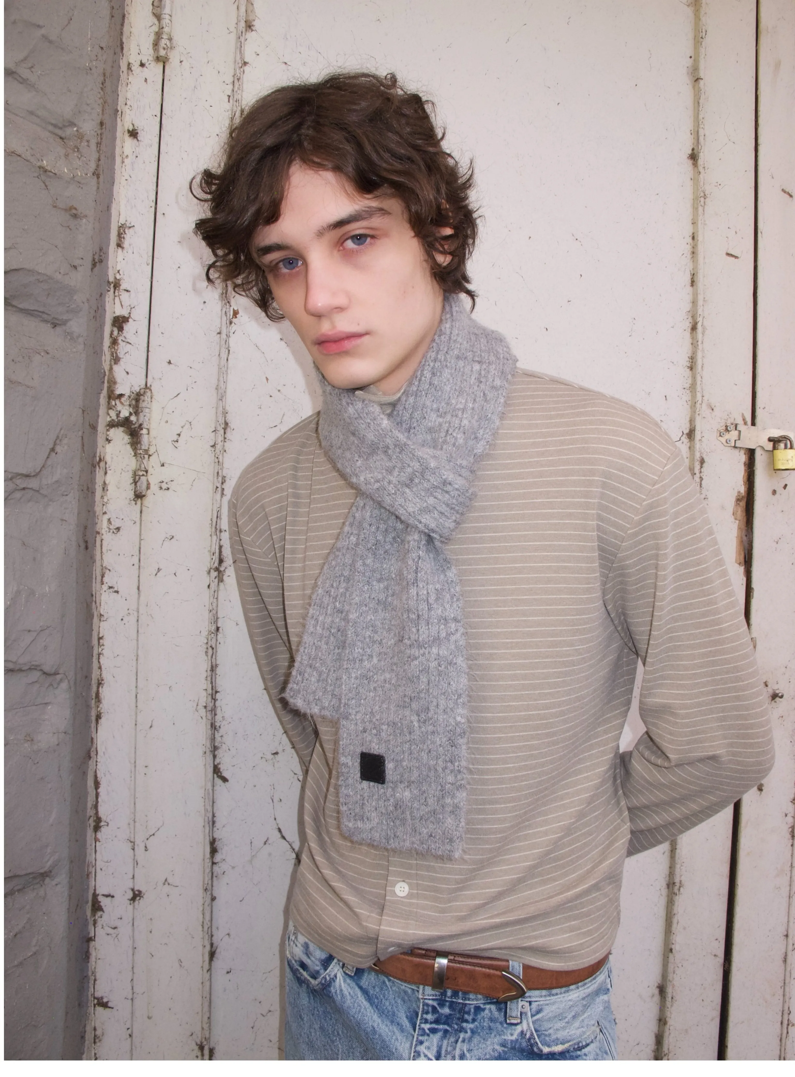 Striped Mock-Neck Button-Front Knit - Image 3