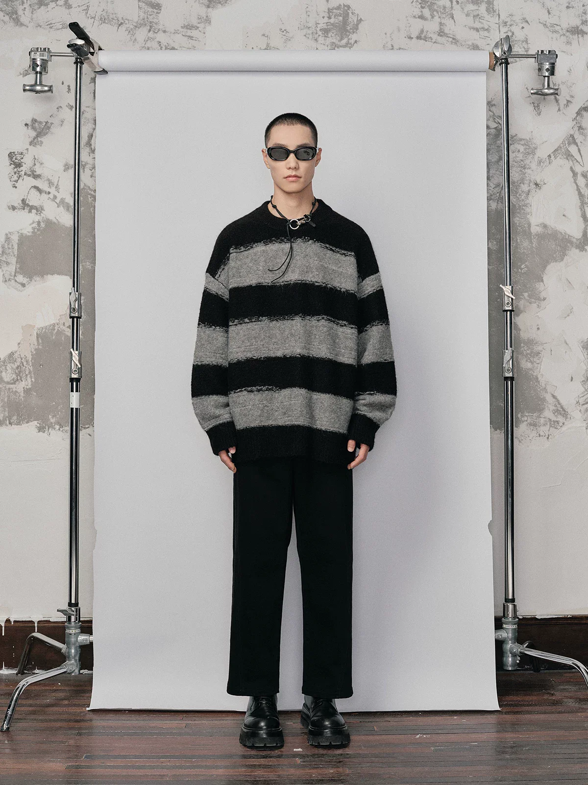 Striped Mohair Wool Blend Sweater - Image 4