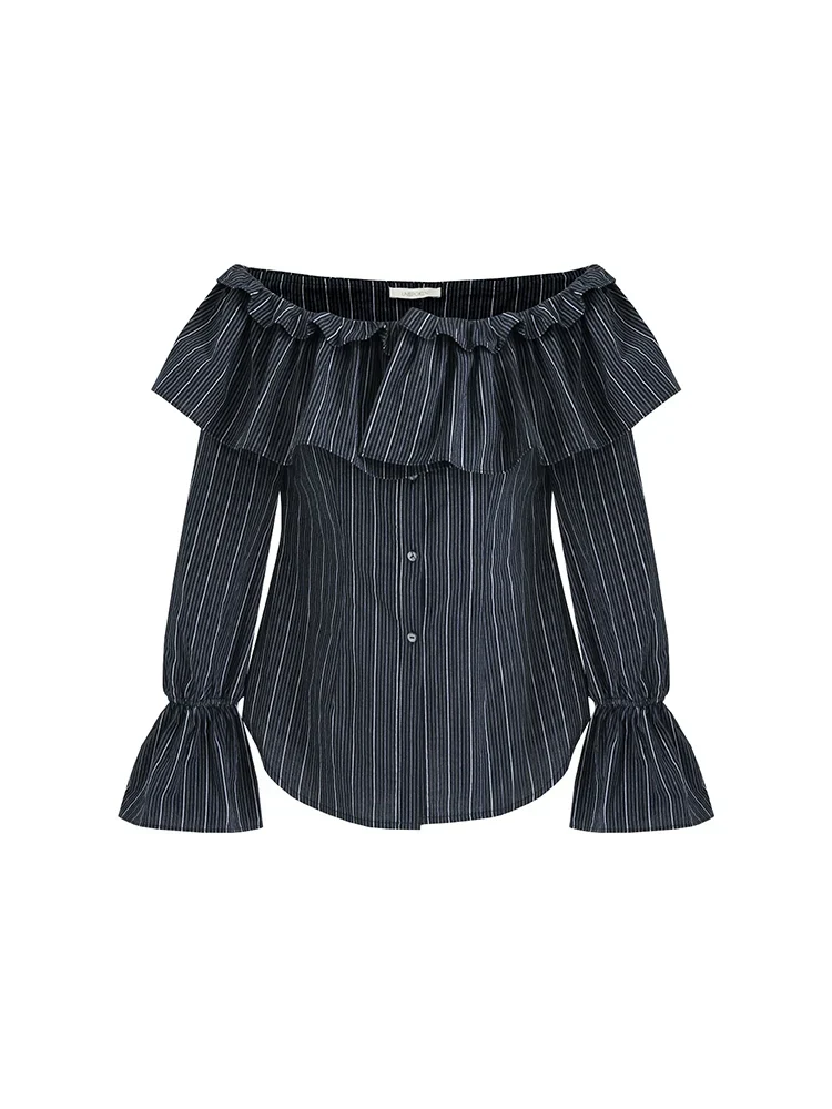 Striped One-Shoulder Blouse - Image 4