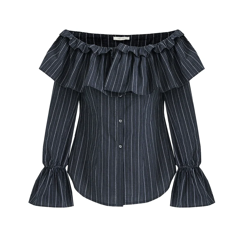 Striped One-Shoulder Blouse - Image 5