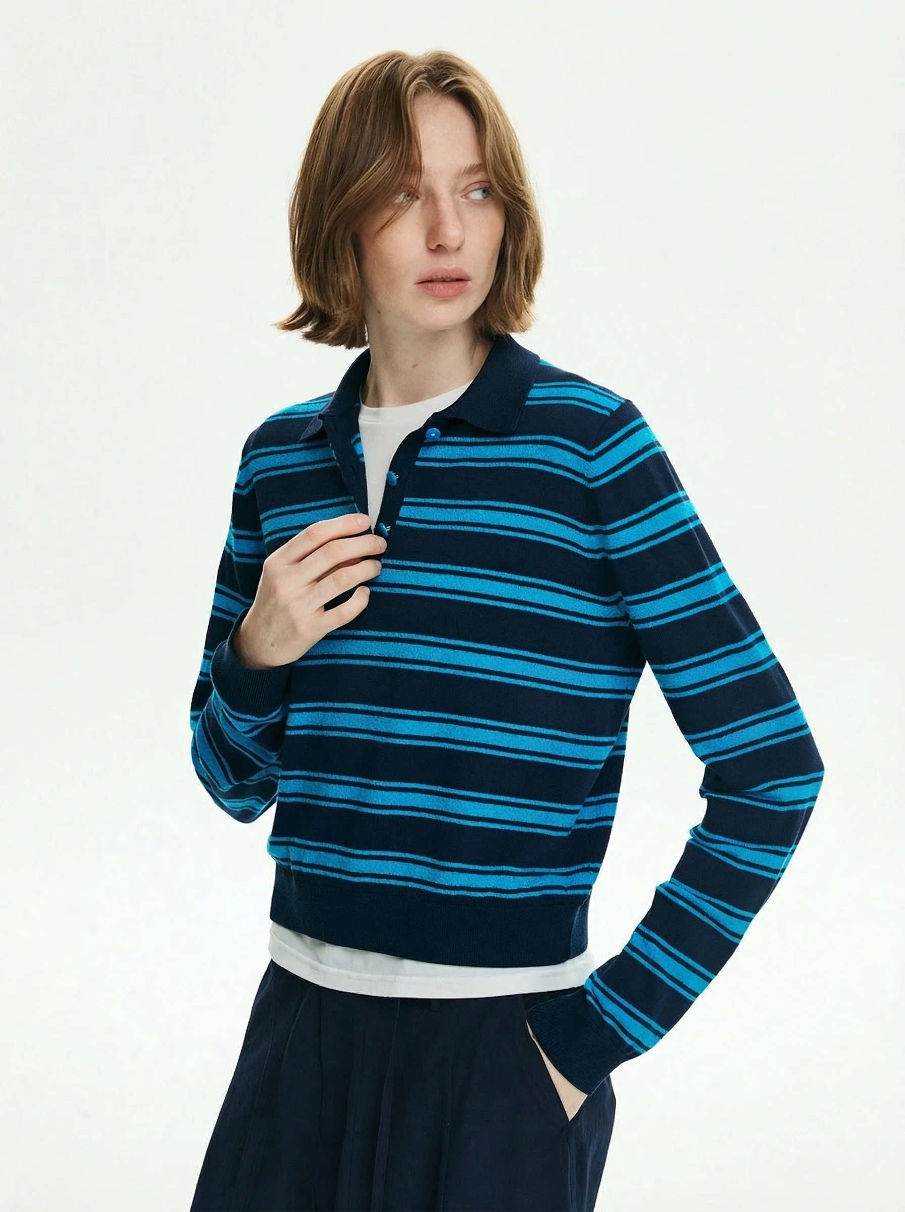 Striped Polo Sweater - Image 2