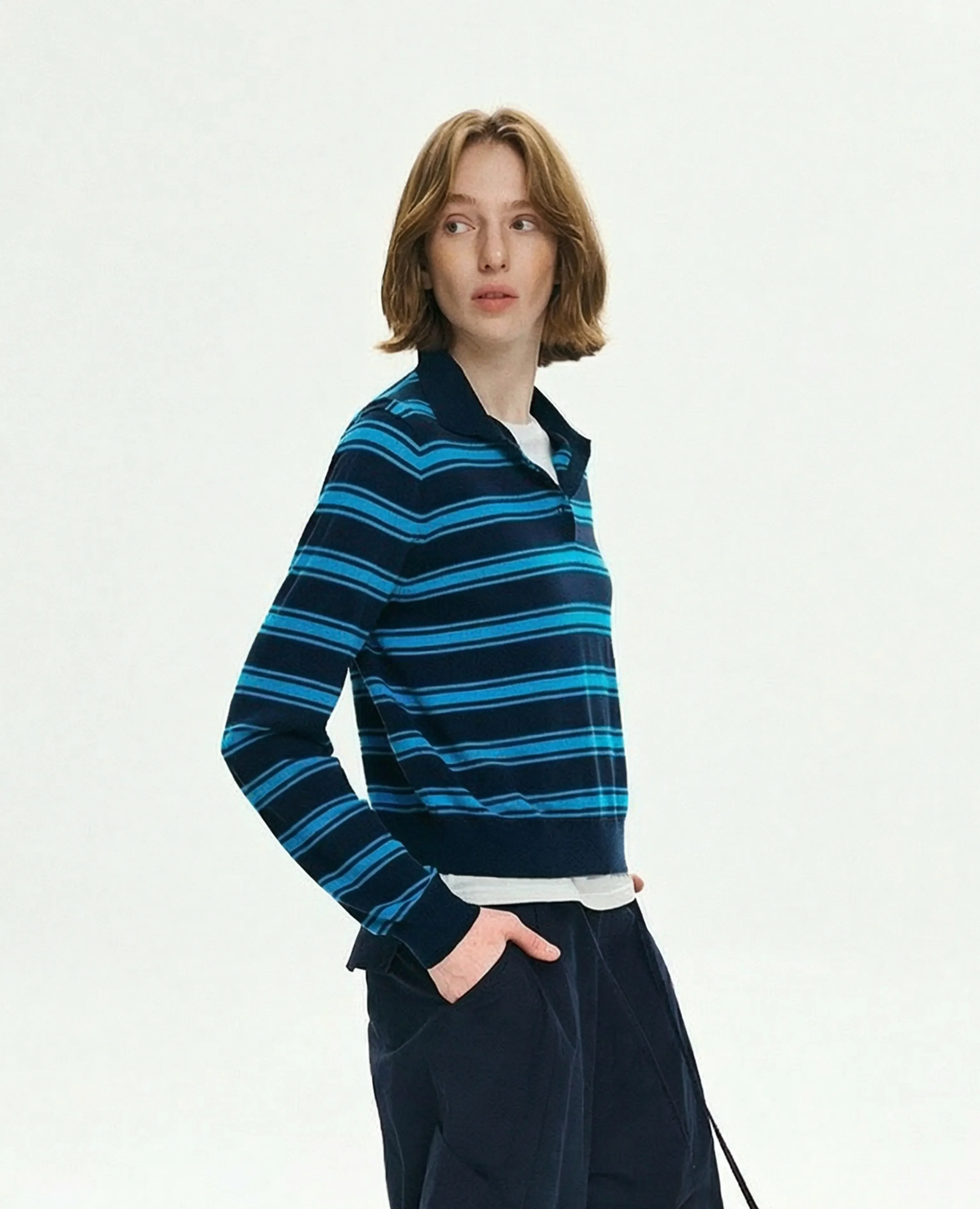 Striped Polo Sweater - Image 4