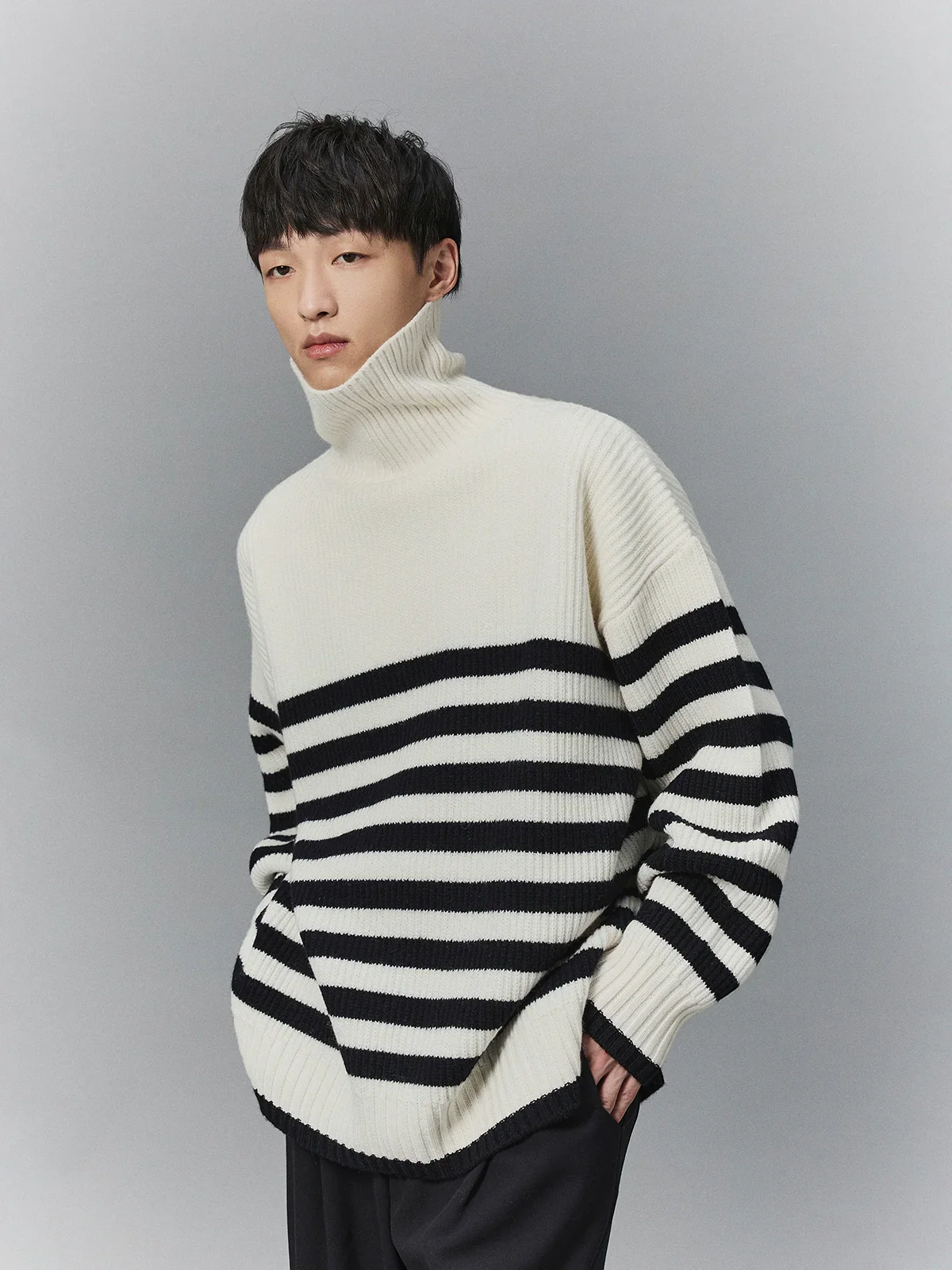 Striped Turtleneck Sweater - Image 2
