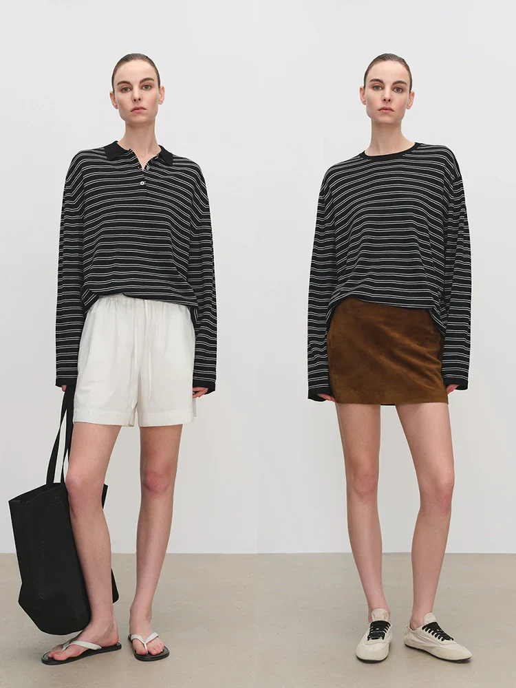 Striped Ultra-Fine Wool Loungewear Set - Image 2