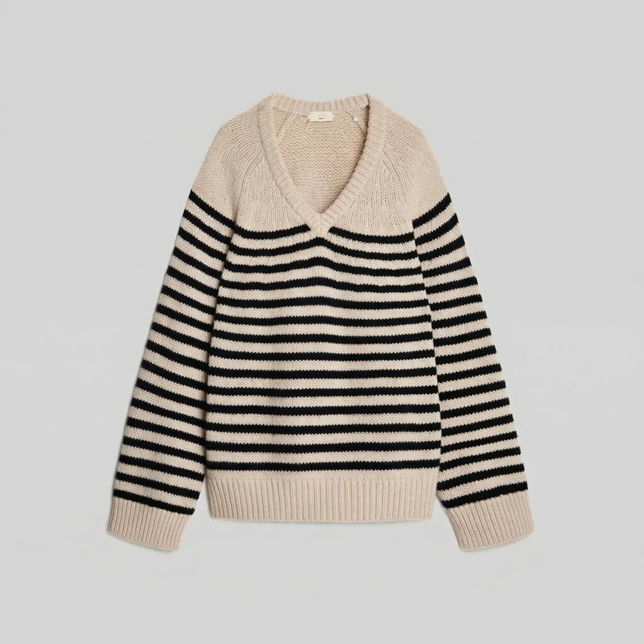 Striped V-Neck Sweater - Image 6
