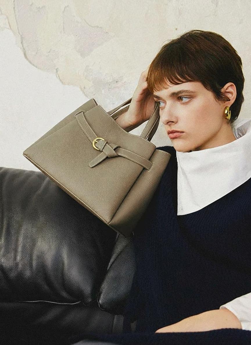 Structured Leather Tote - Image 5