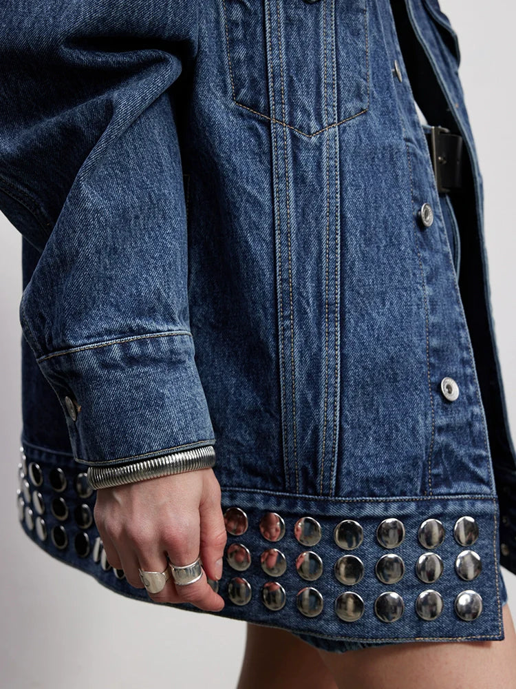 Studded Denim Jacket & Cargo Mini Skirt - Image 2