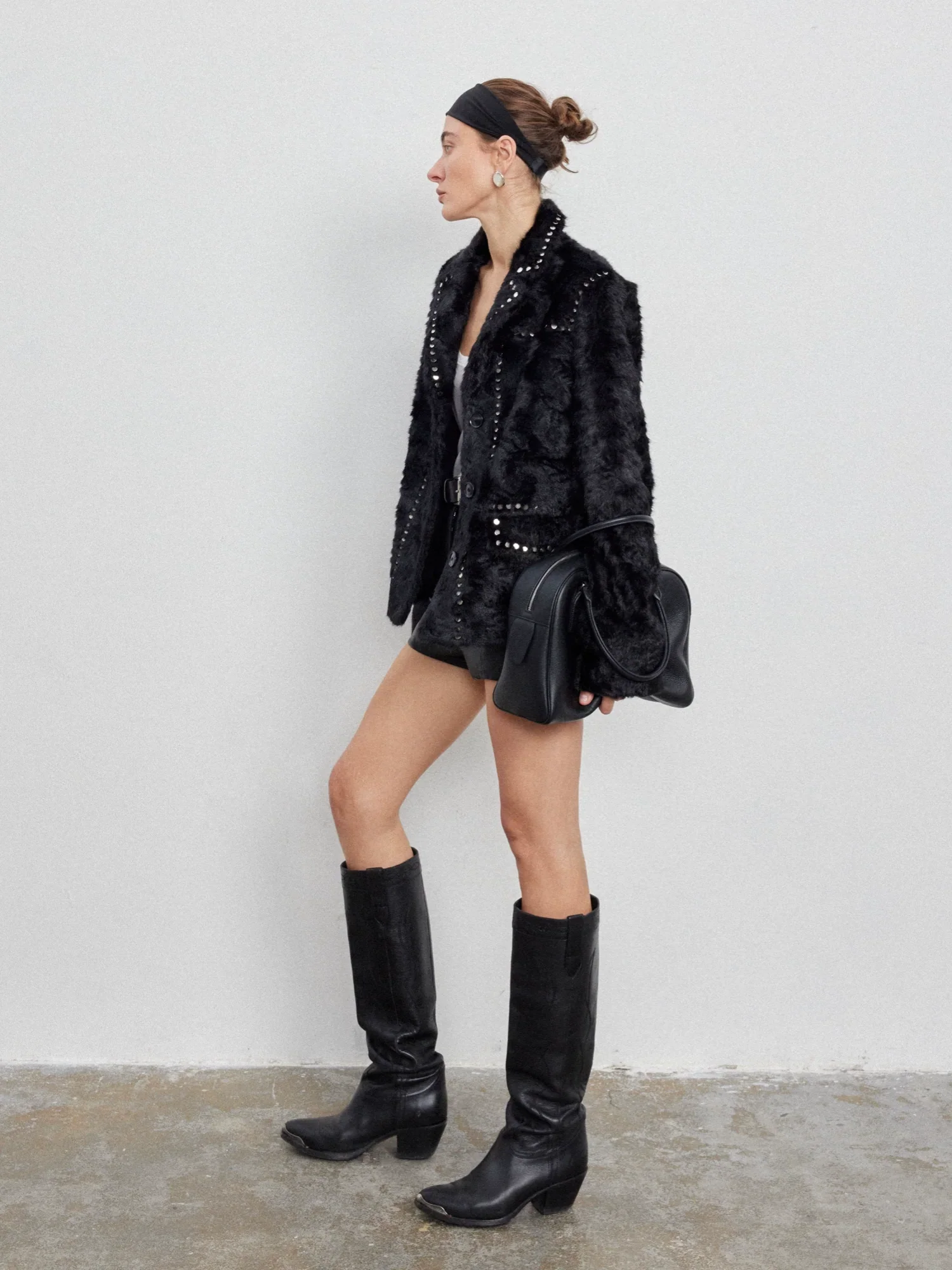 Studded Eco-Fur Jacket - Image 3