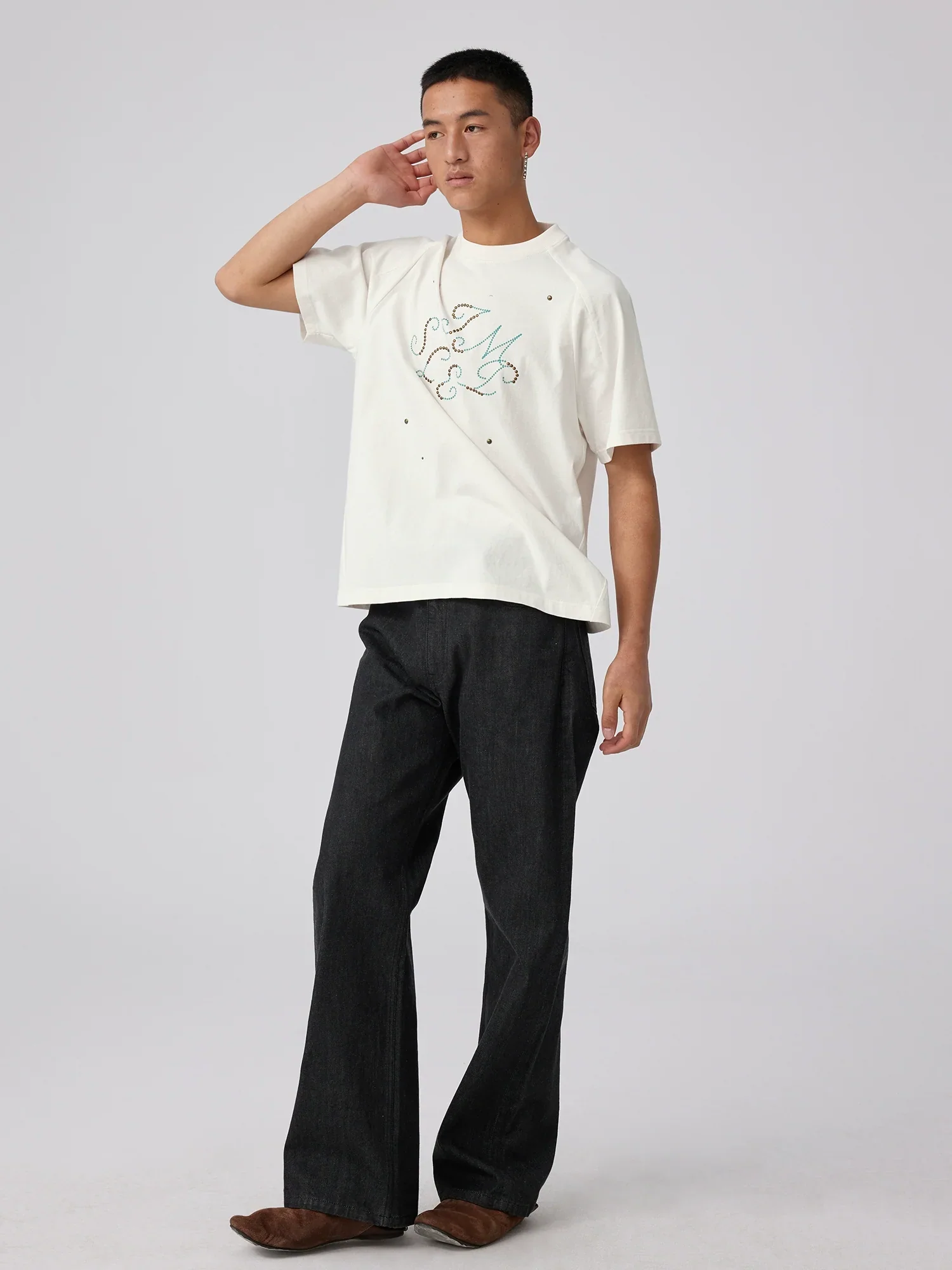 Studded Script Oversized T-Shirt - Image 4