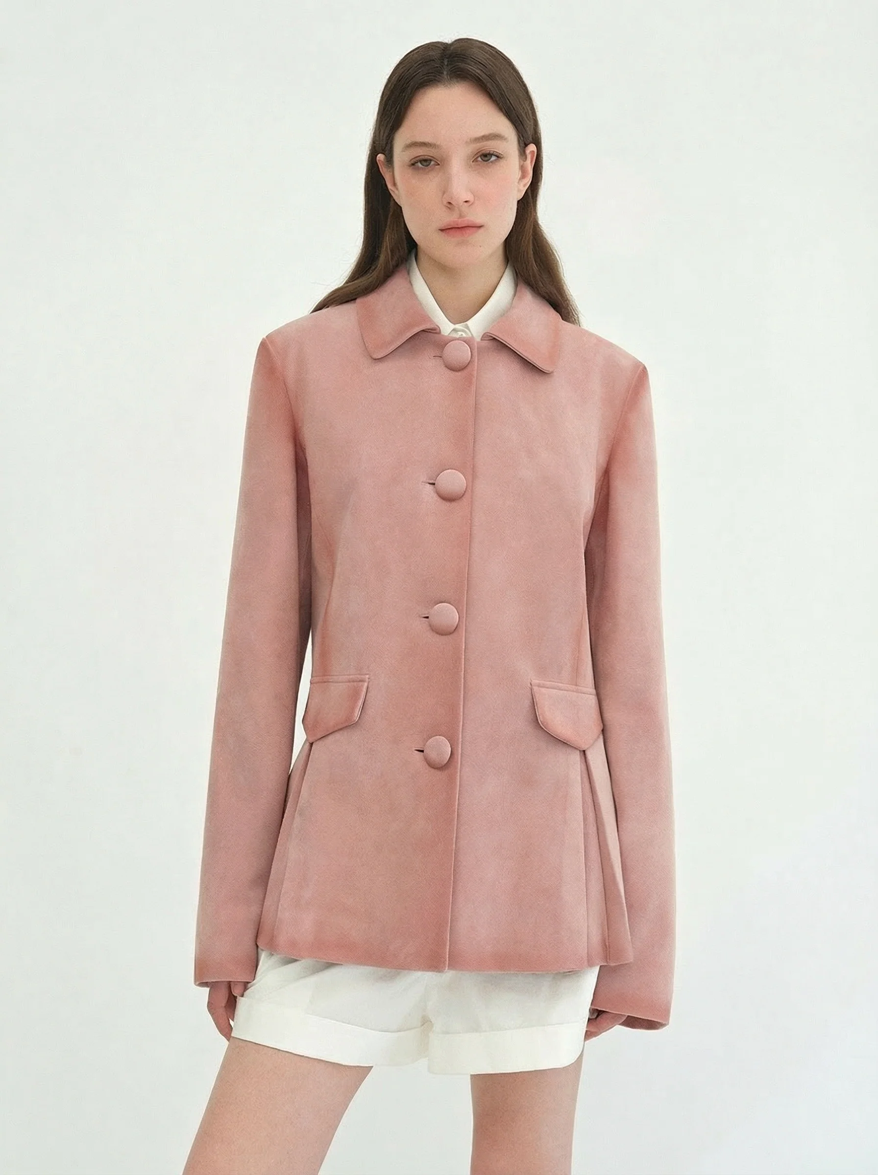 Suede A-Line Jacket