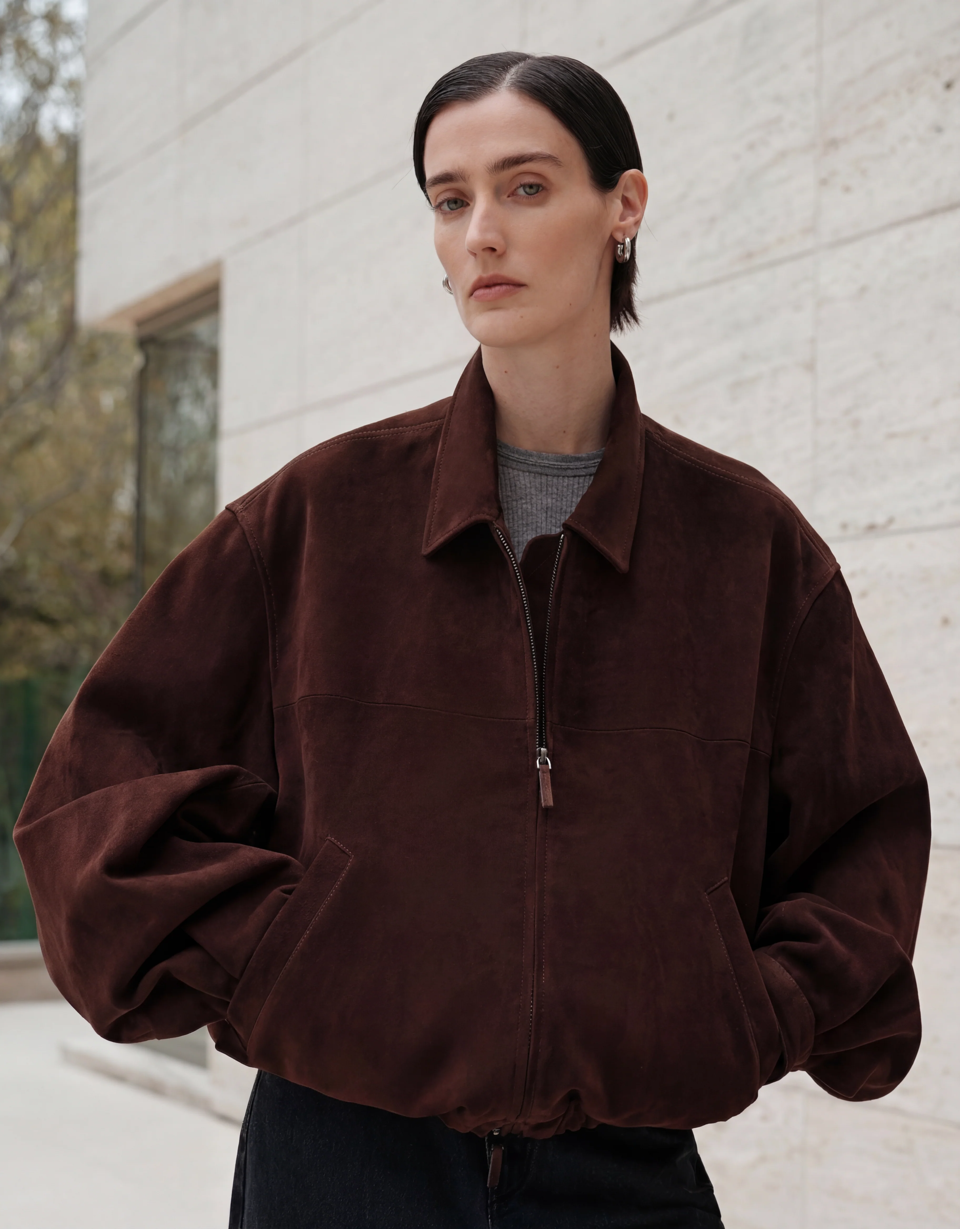 Suede Bomber Jacket - Image 4