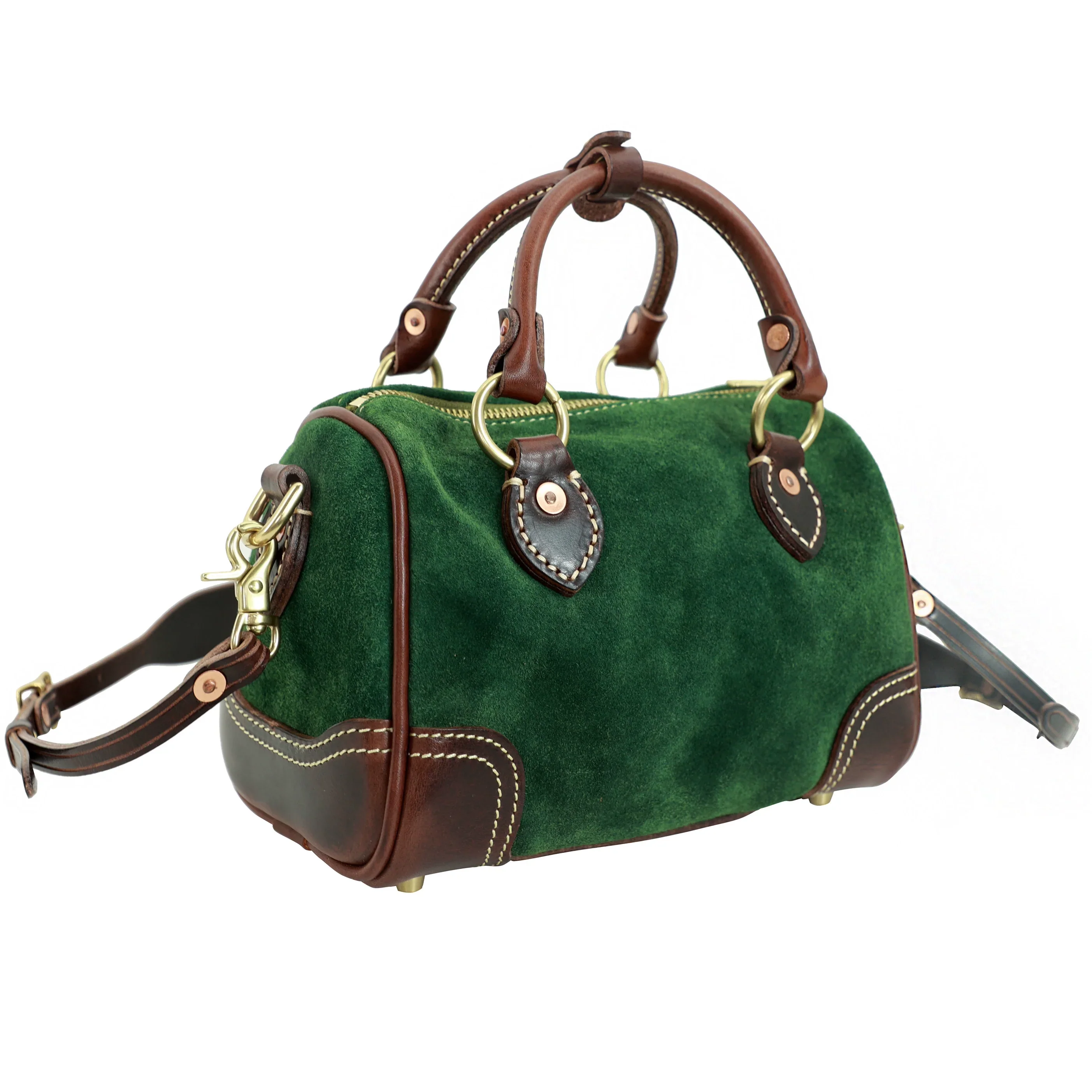 Suede Boston Satchel - Image 6