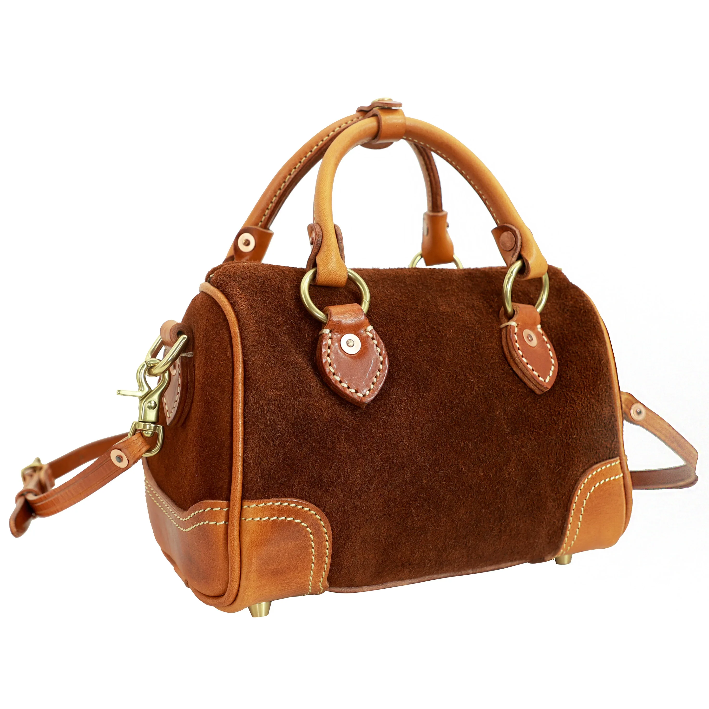 Suede Boston Satchel - Image 8