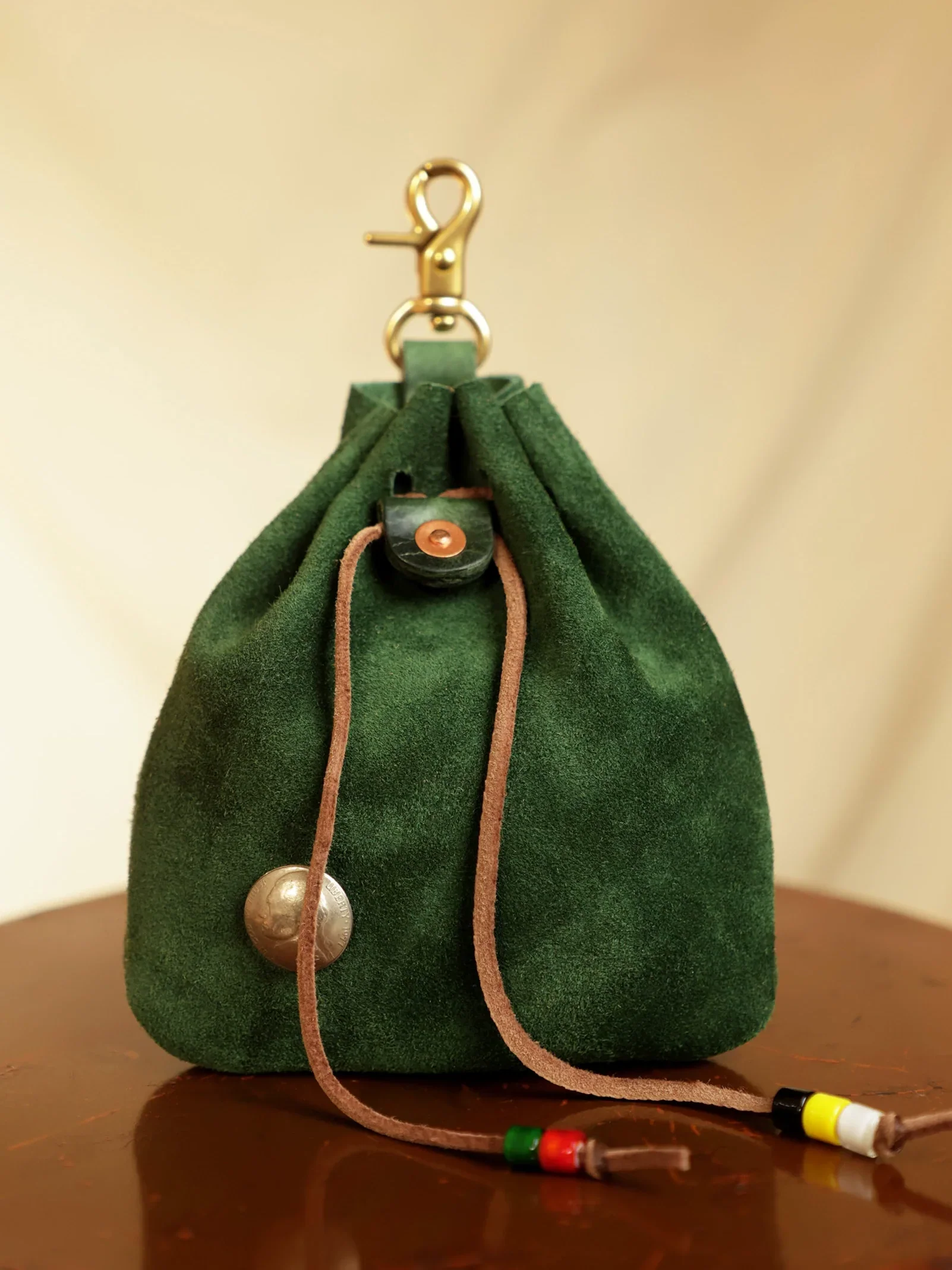 Suede Clip-On Drawstring Pouch - Image 9