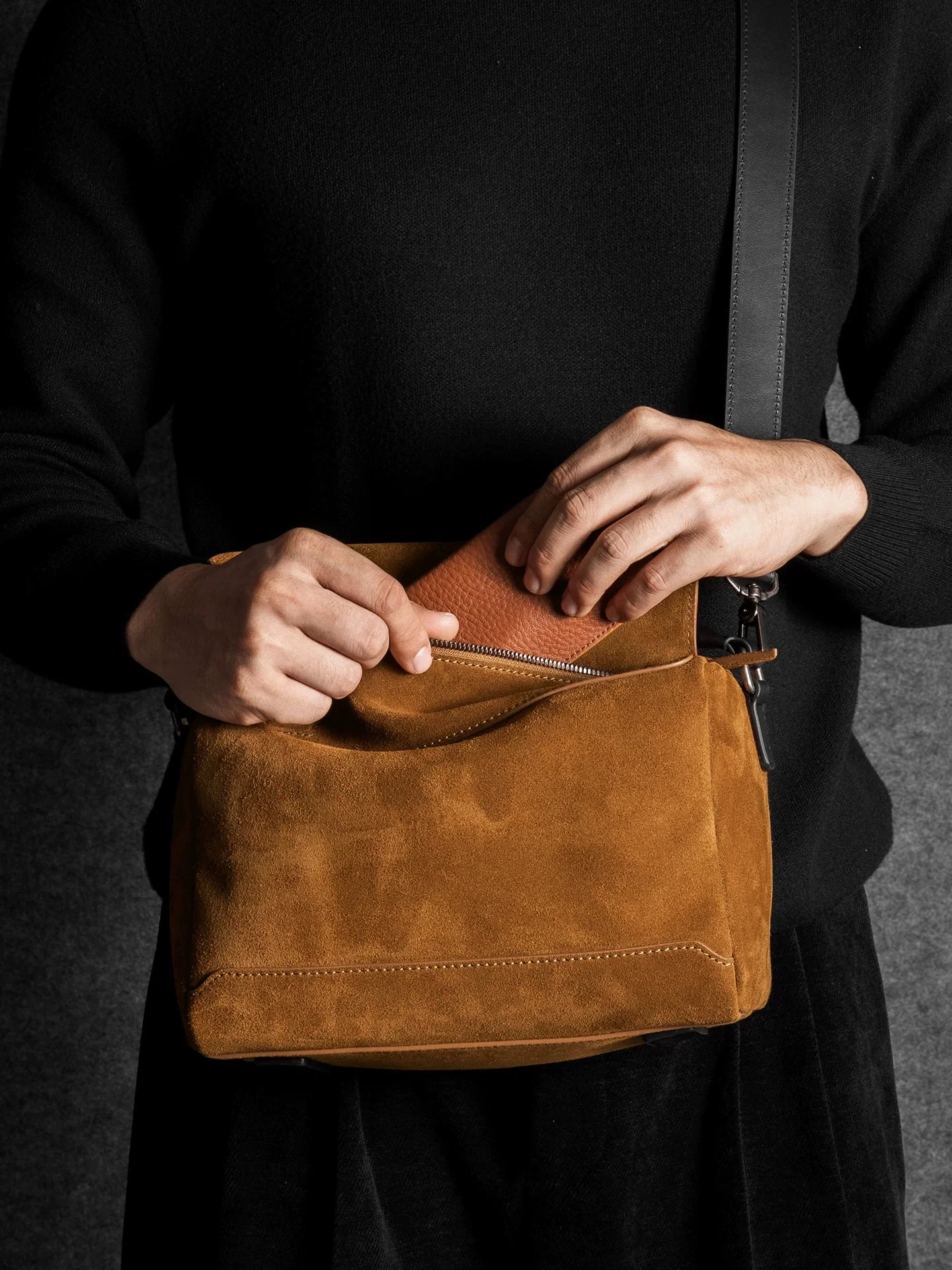 Suede Crossbody Bag