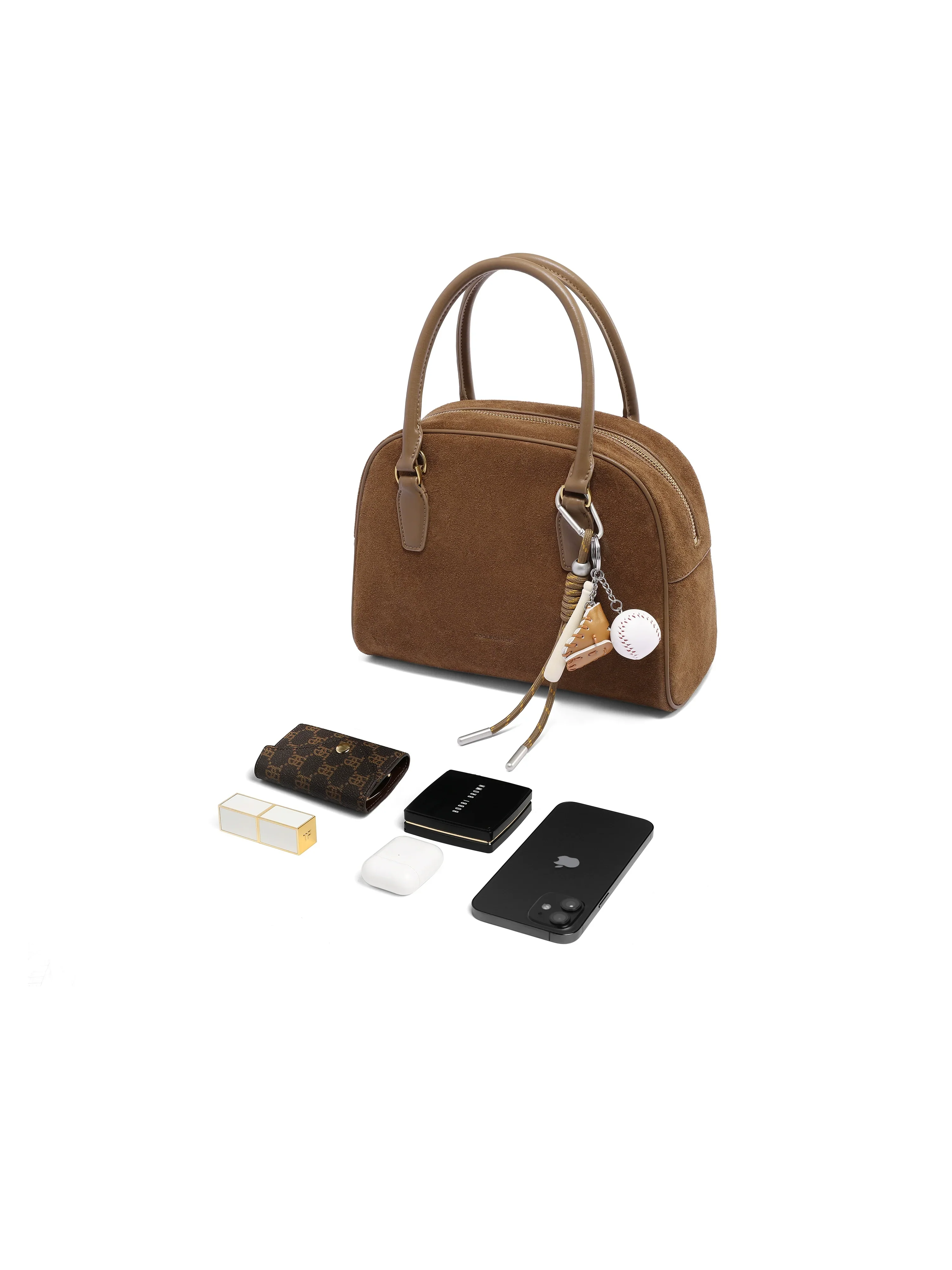 Suede Dome Handbag - Image 3