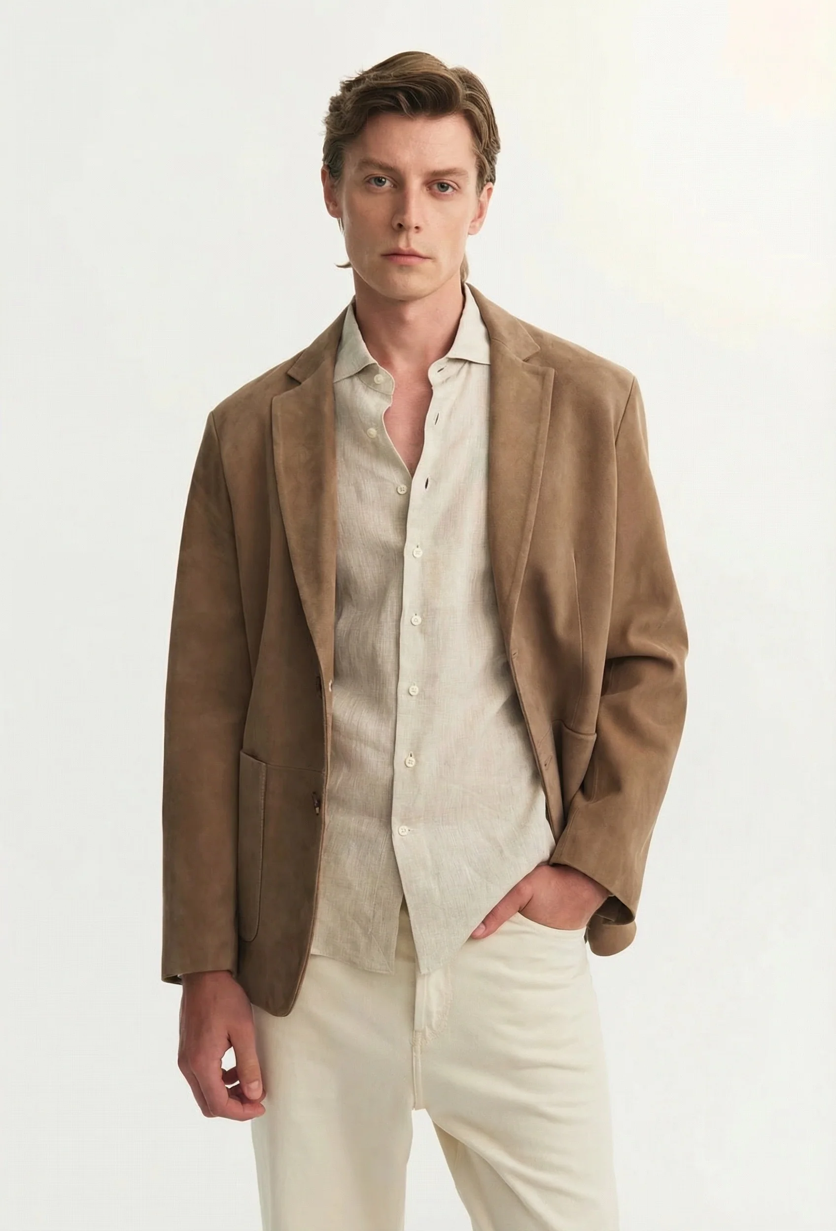 Suede-Effect Blazer - Image 4