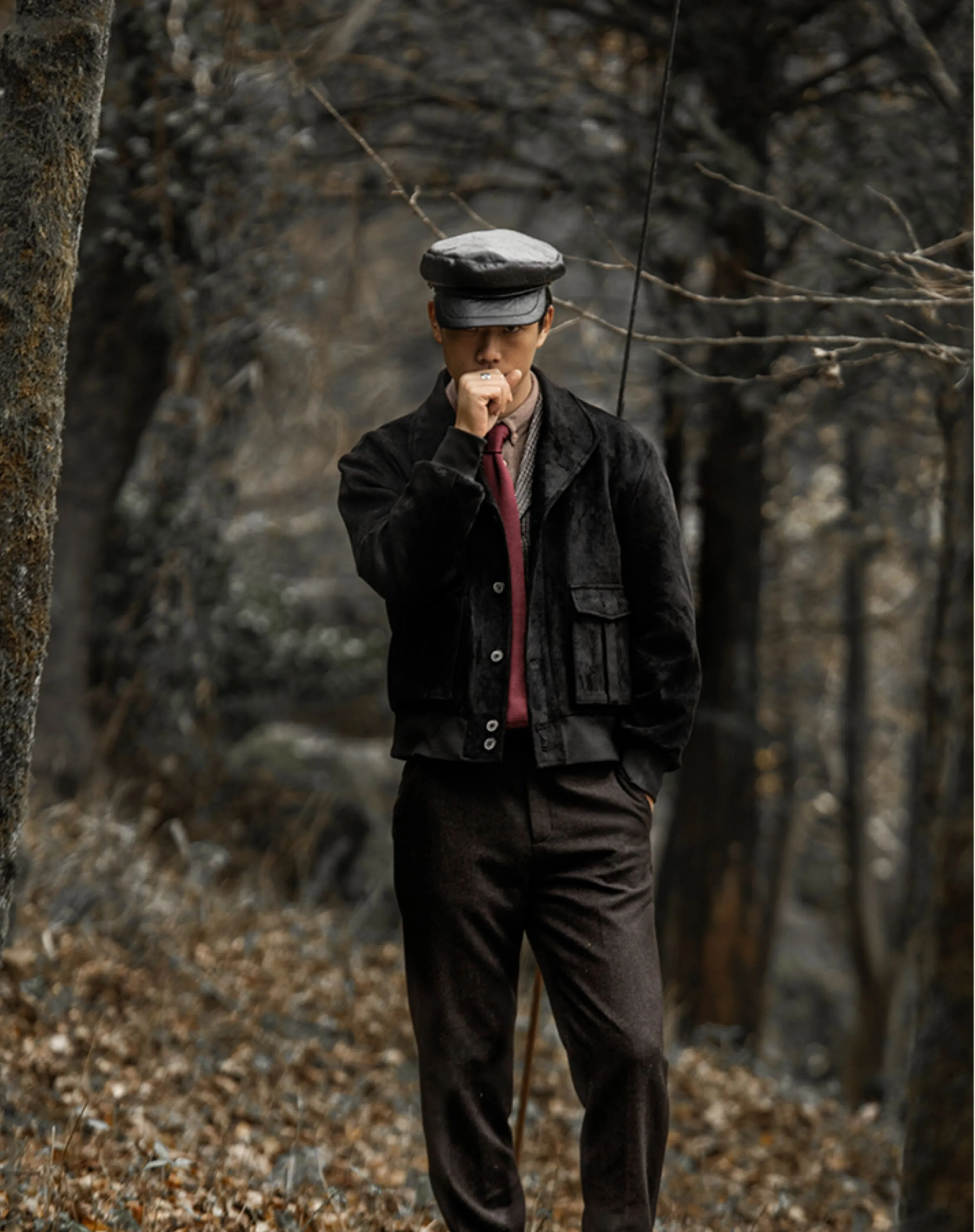 Suede-Effect Utility Bomber Jacket - Image 5