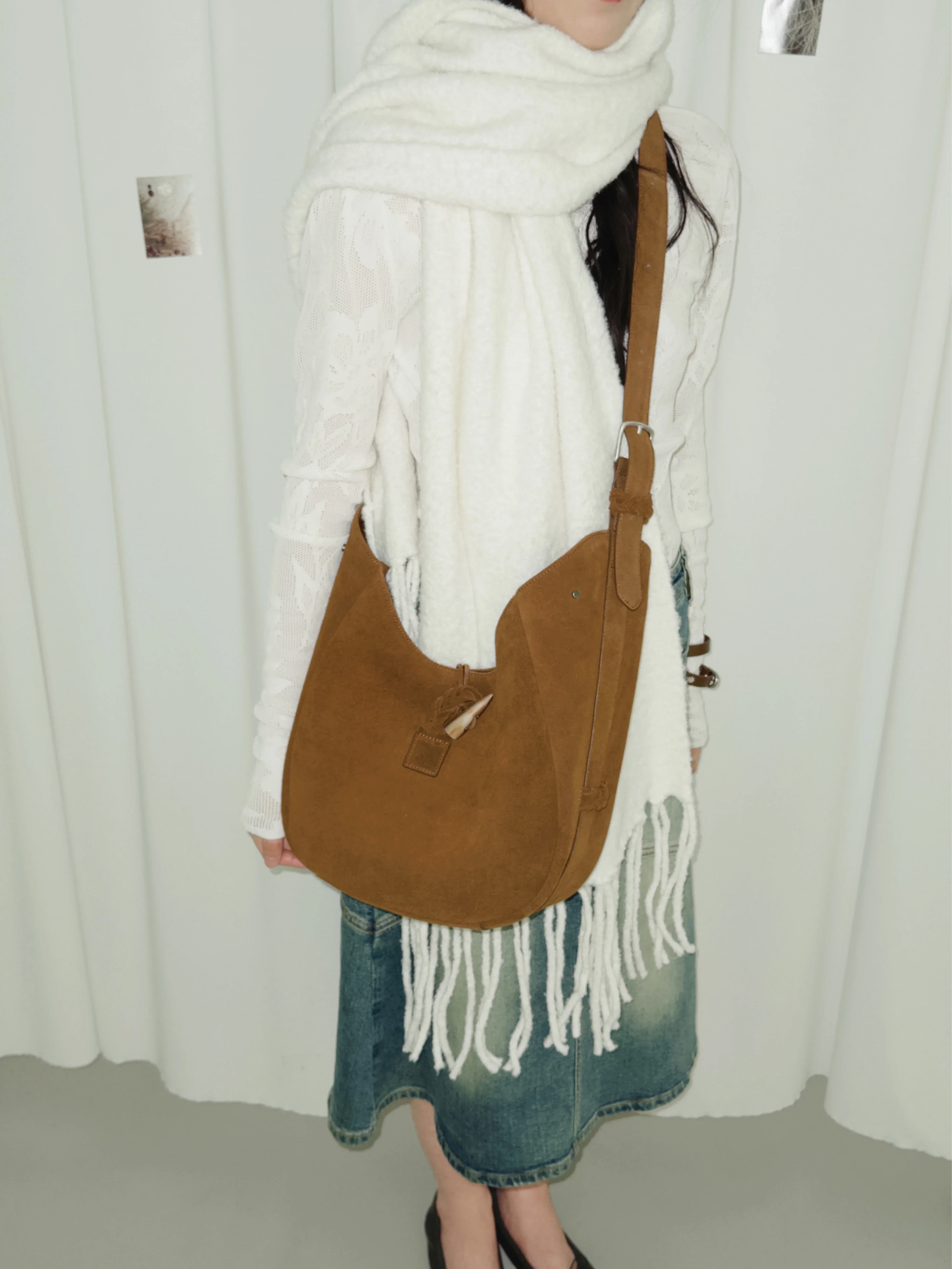 Suede Hobo Bag - Image 4