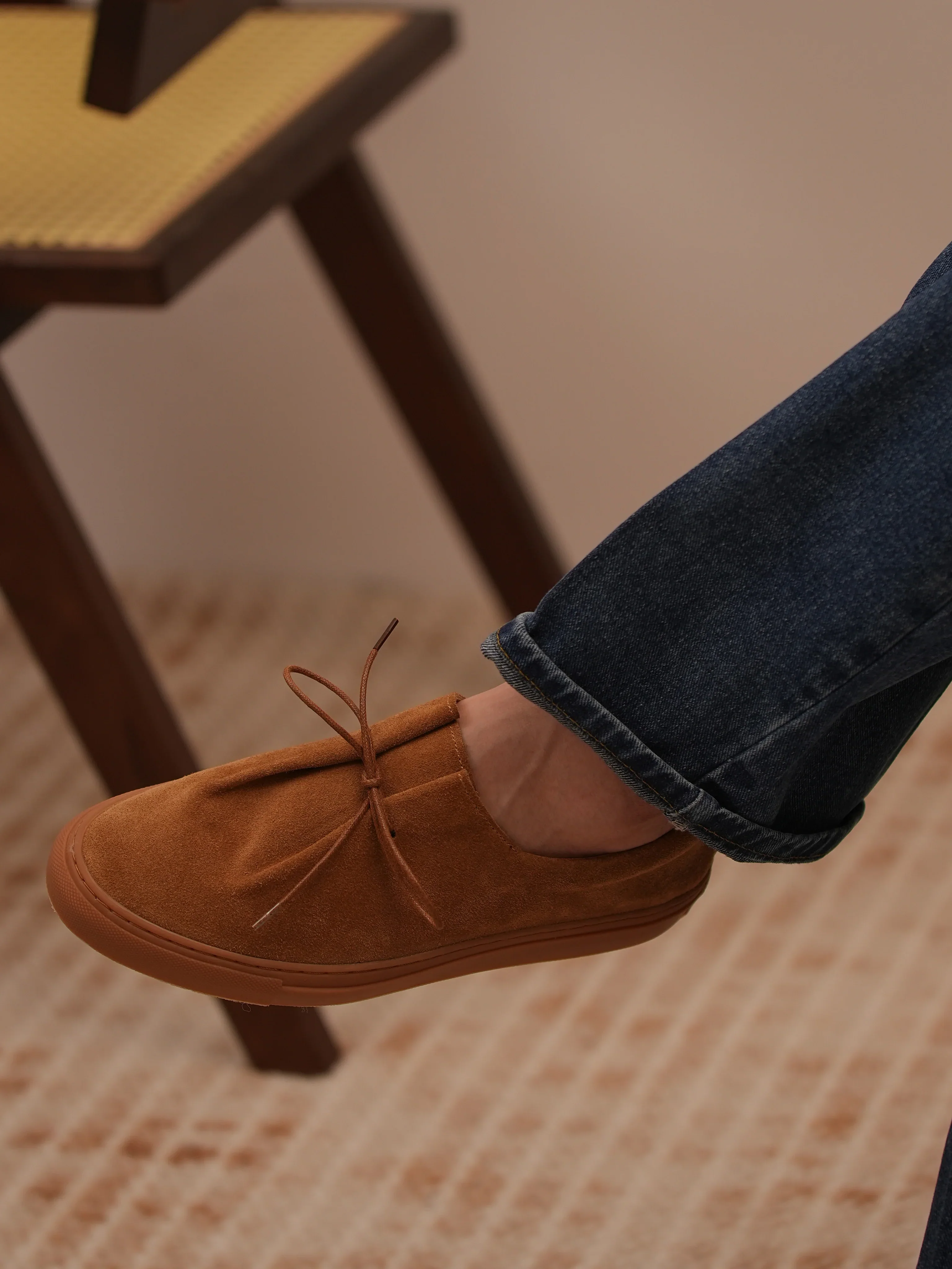 Suede Lace-Tie Low-Top Sneakers - Image 4