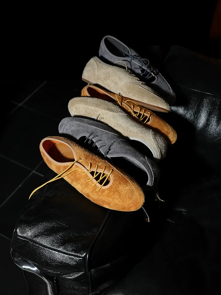 Suede Lace-Up Flats - Image 2