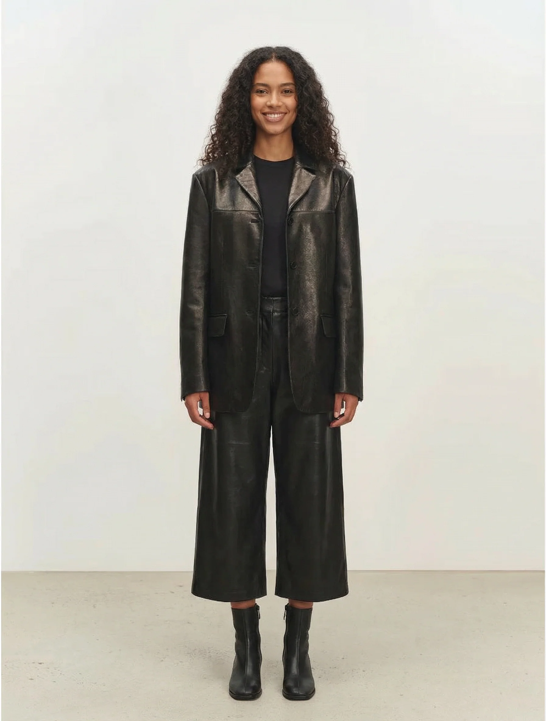 Suede Leather Blazer - Image 2