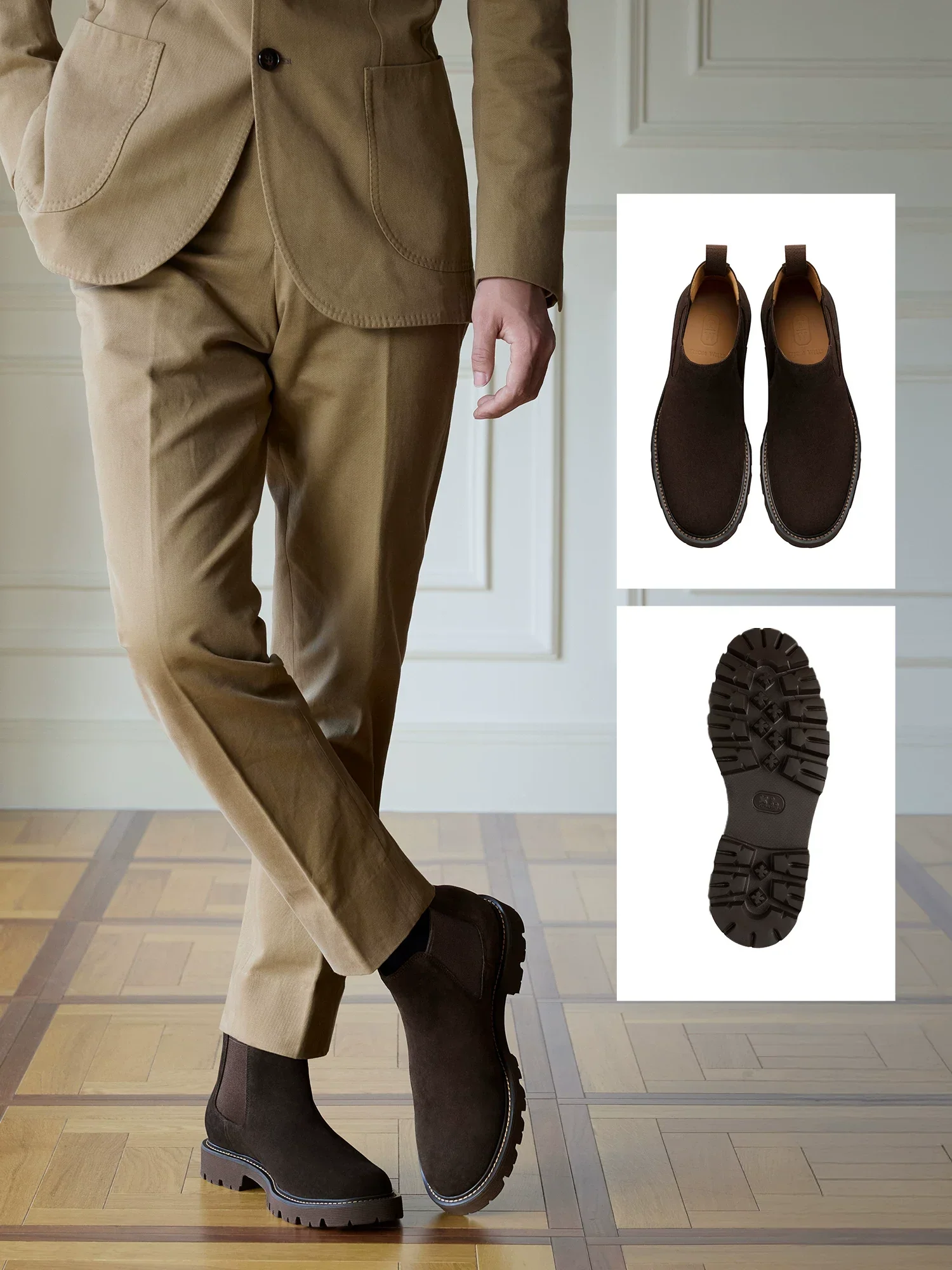 Suede Lug Chelsea Boots - Image 3