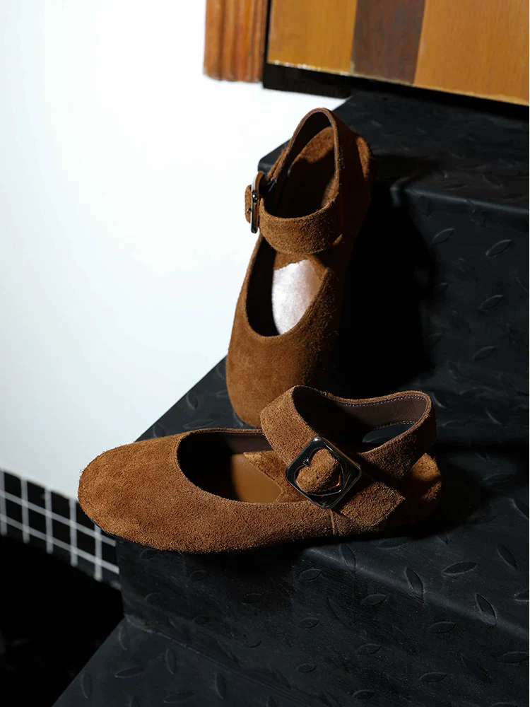 Suede Mary Jane Flats - Image 4