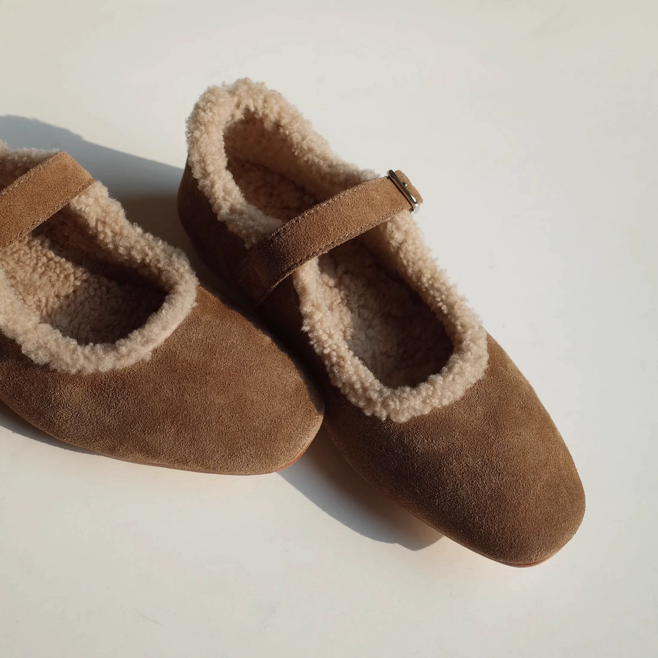 Suede Mary Jane Flats