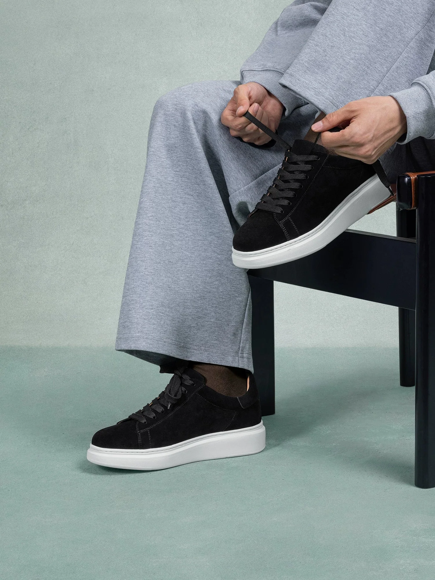 Suede Platform Low-Top Sneaker
