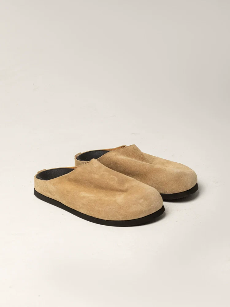 Suede Round-Toe Backless Mules - Image 2