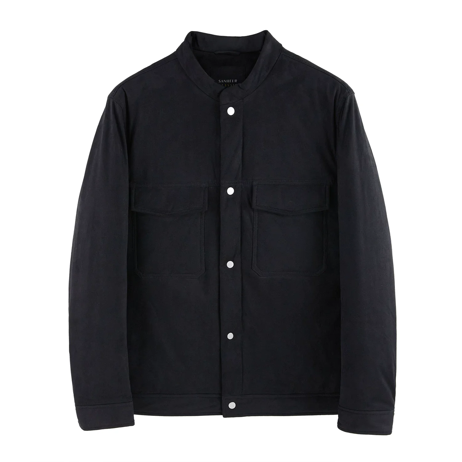 Suede Stand-Collar Down Jacket - Image 5