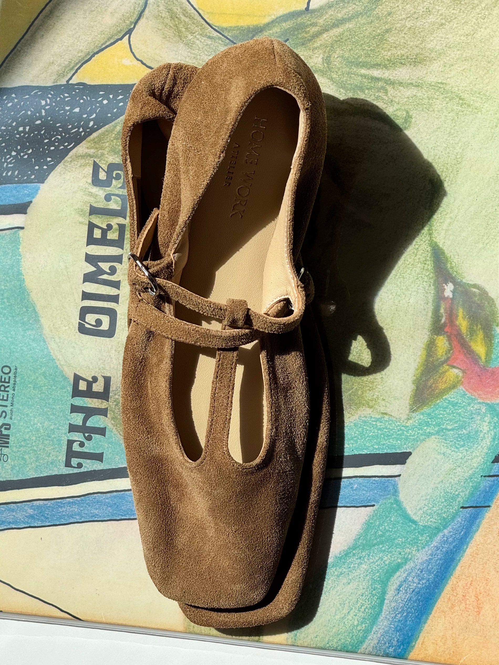 Suede T-Strap Flats - Image 6