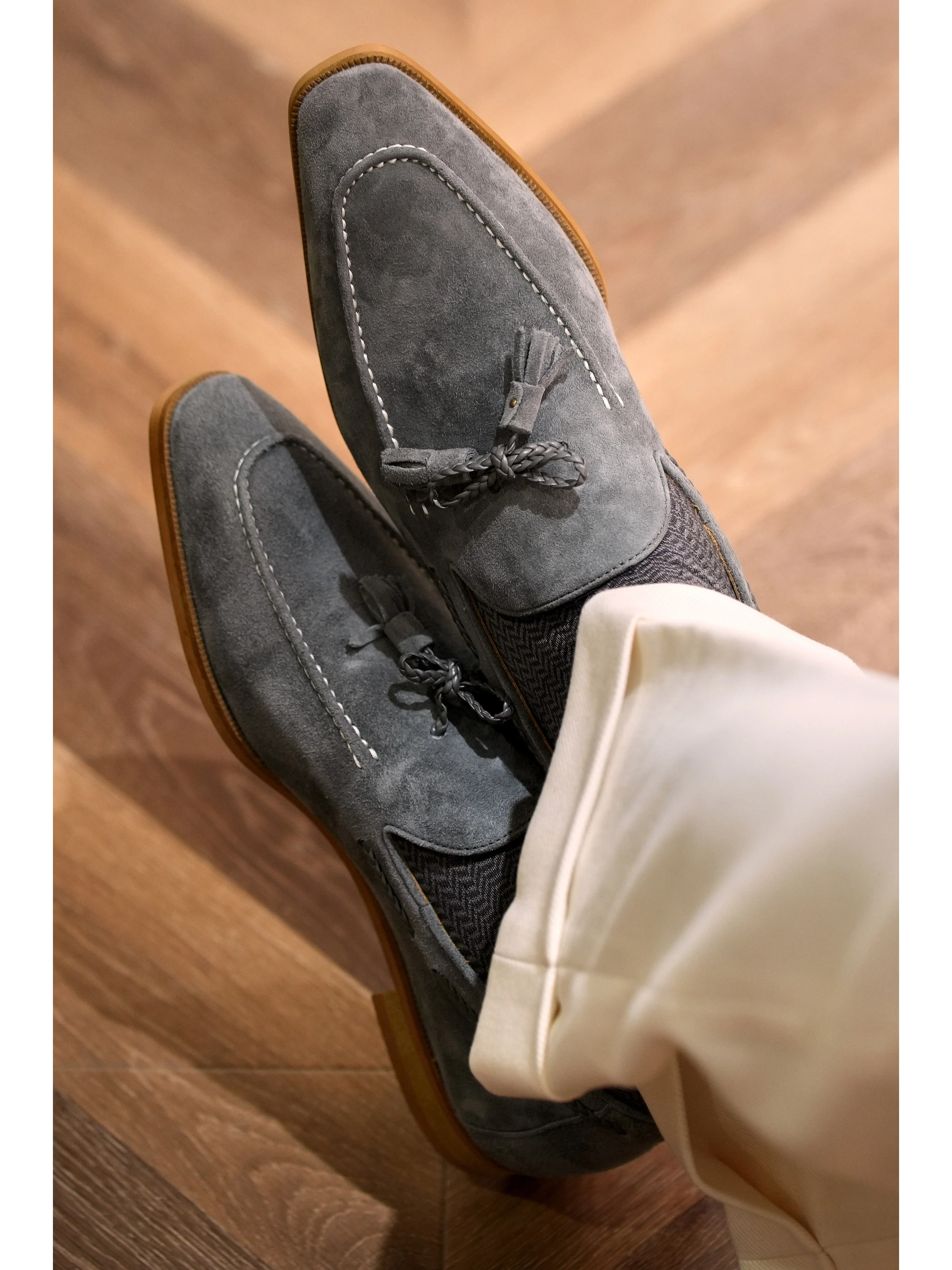 Suede Tassel Loafers - Image 2