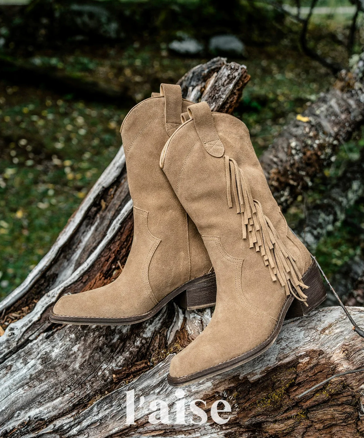Suede Tassel Western Boots - Image 3