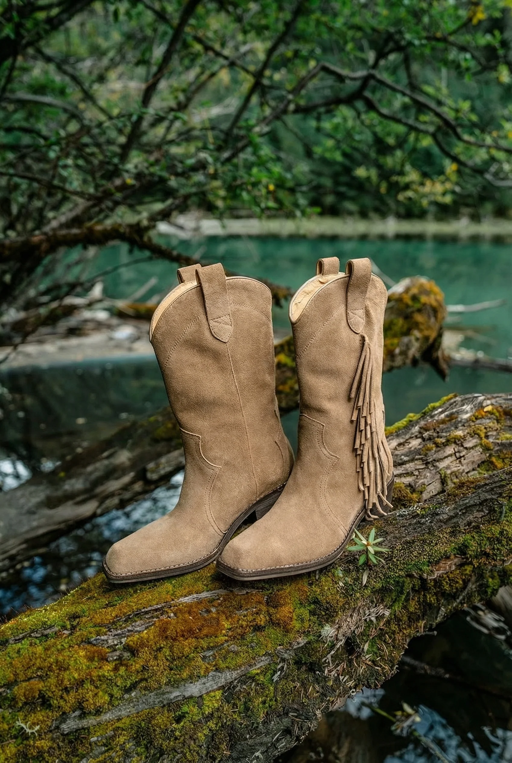 Suede Tassel Western Boots - Image 4