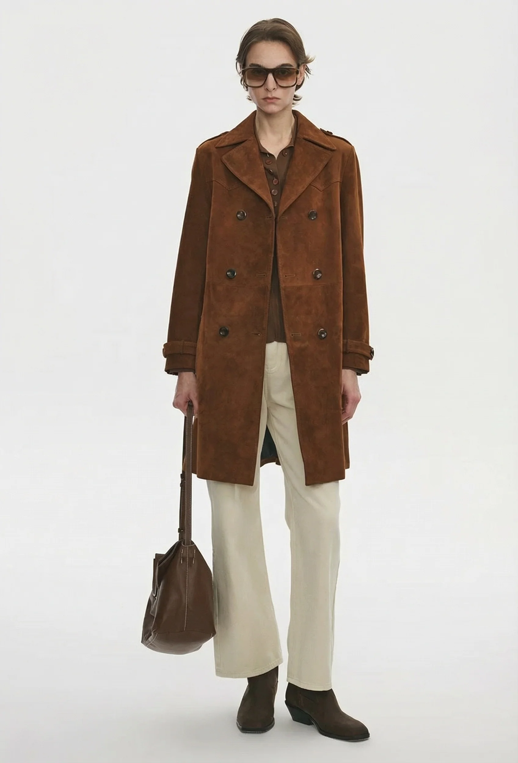 Suede Trench Coat
