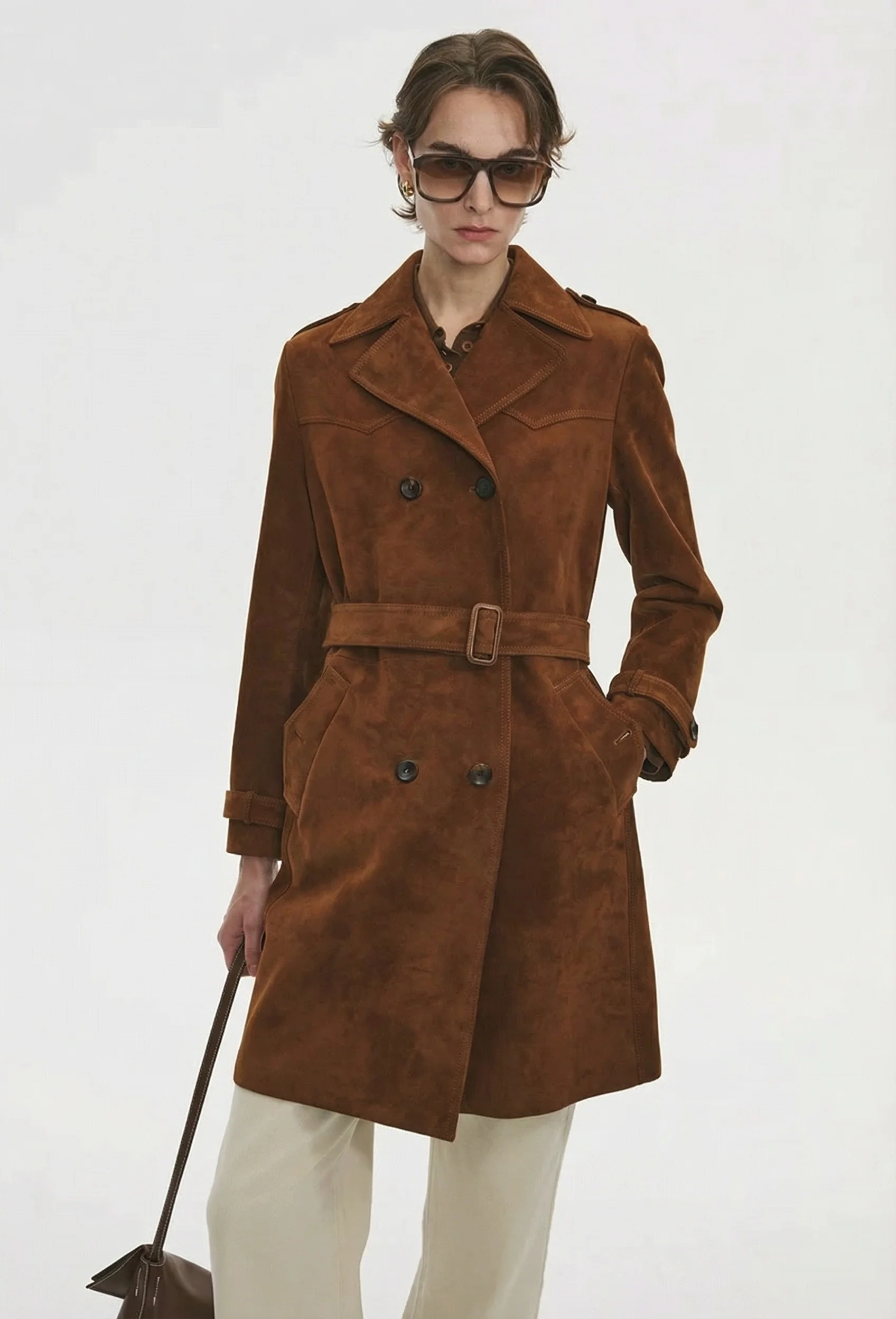 Suede Trench Coat - Image 4