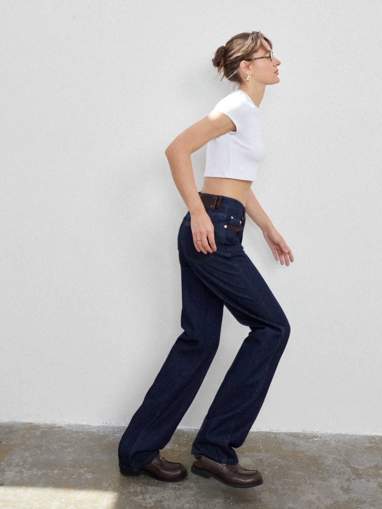 Suede-Trim Straight Jeans - Image 3