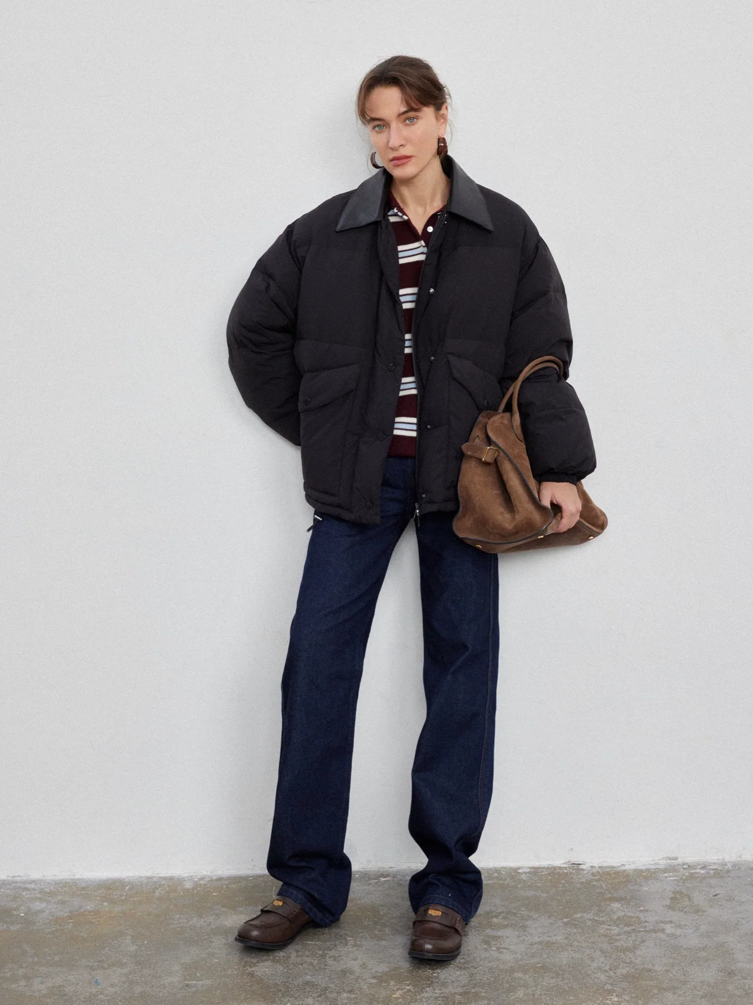 Suede-Trim Straight Jeans - Image 4