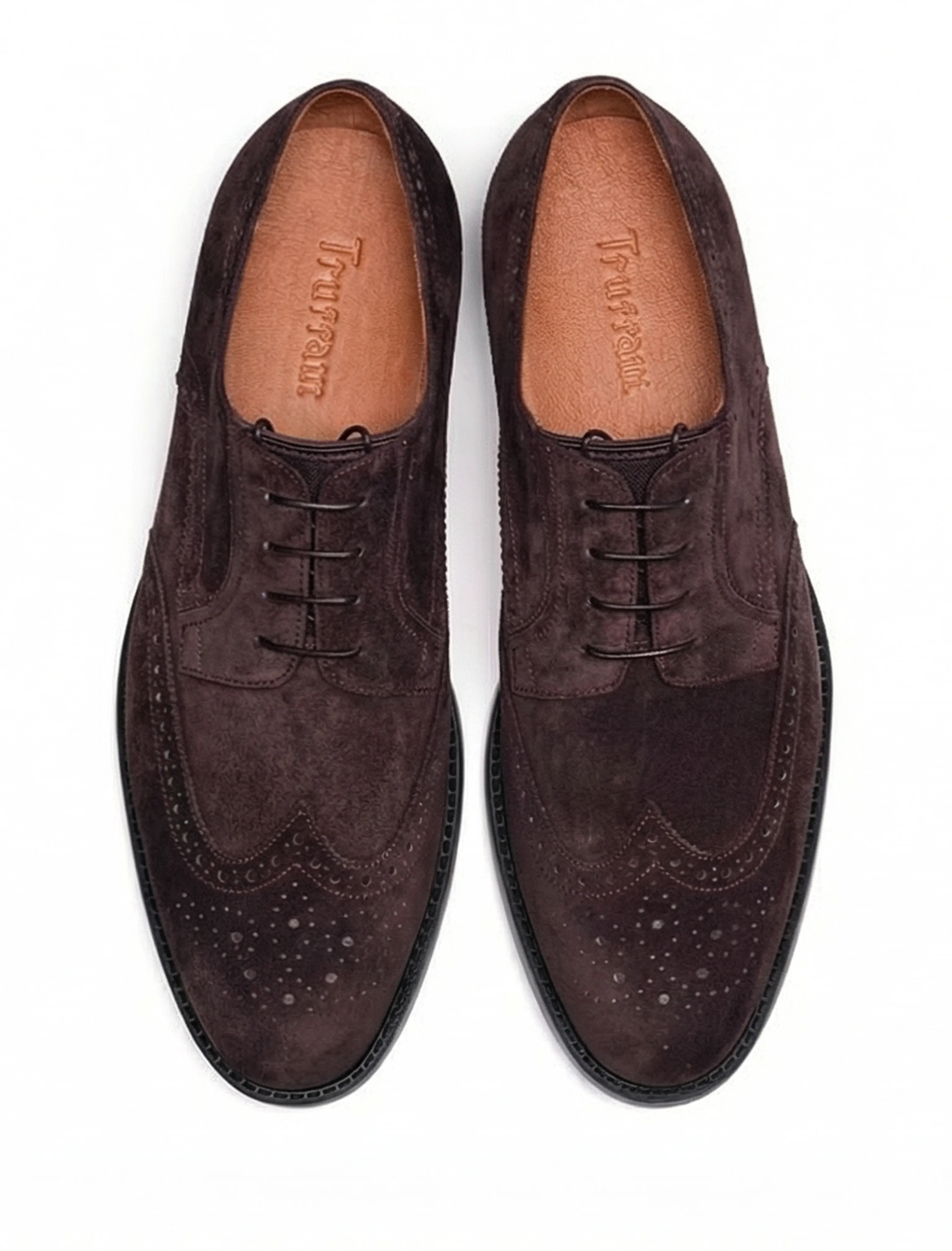 Suede Wingtip Brogue Derby Shoes - Image 2