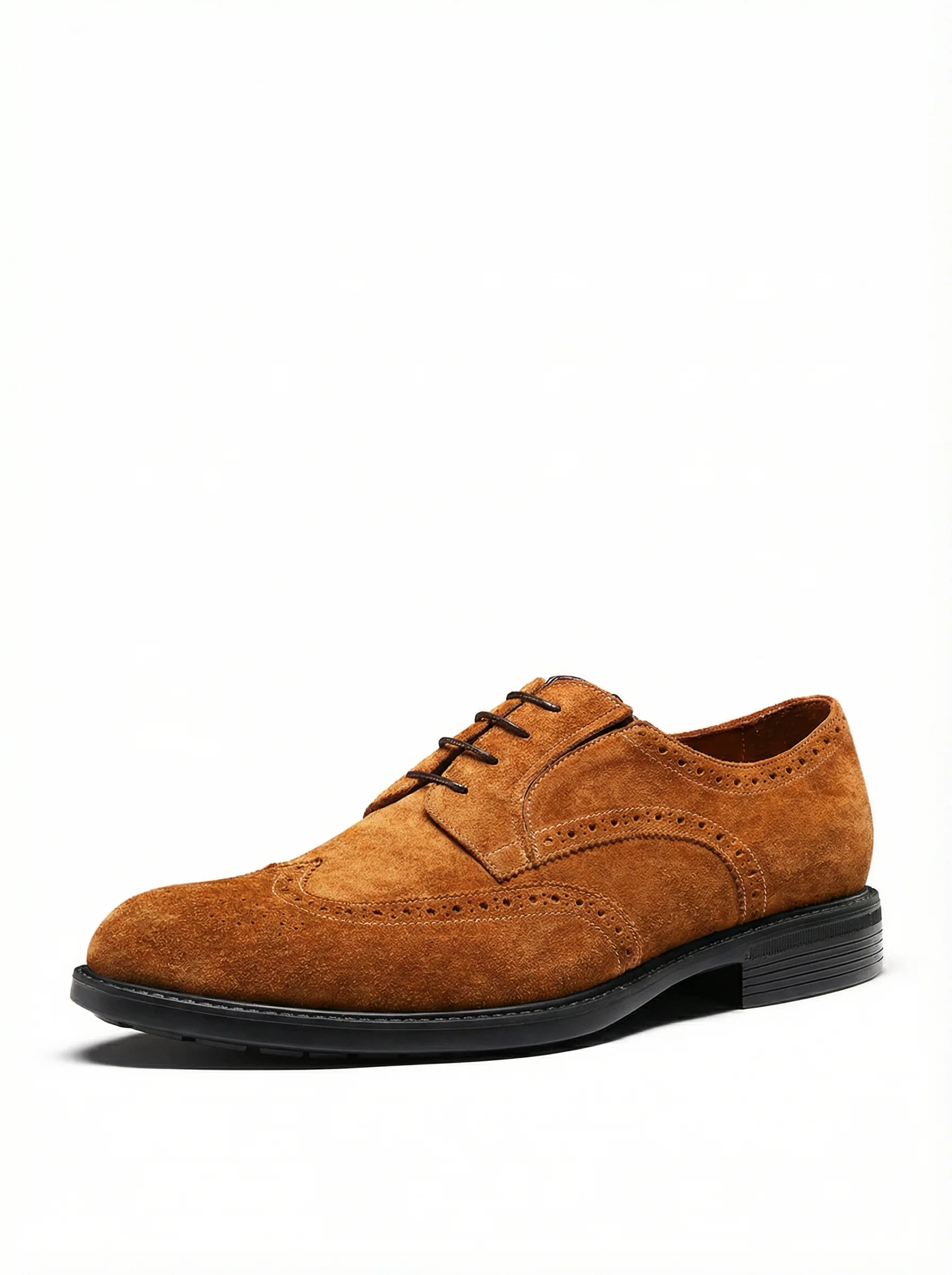 Suede Wingtip Brogue Derby Shoes - Image 4