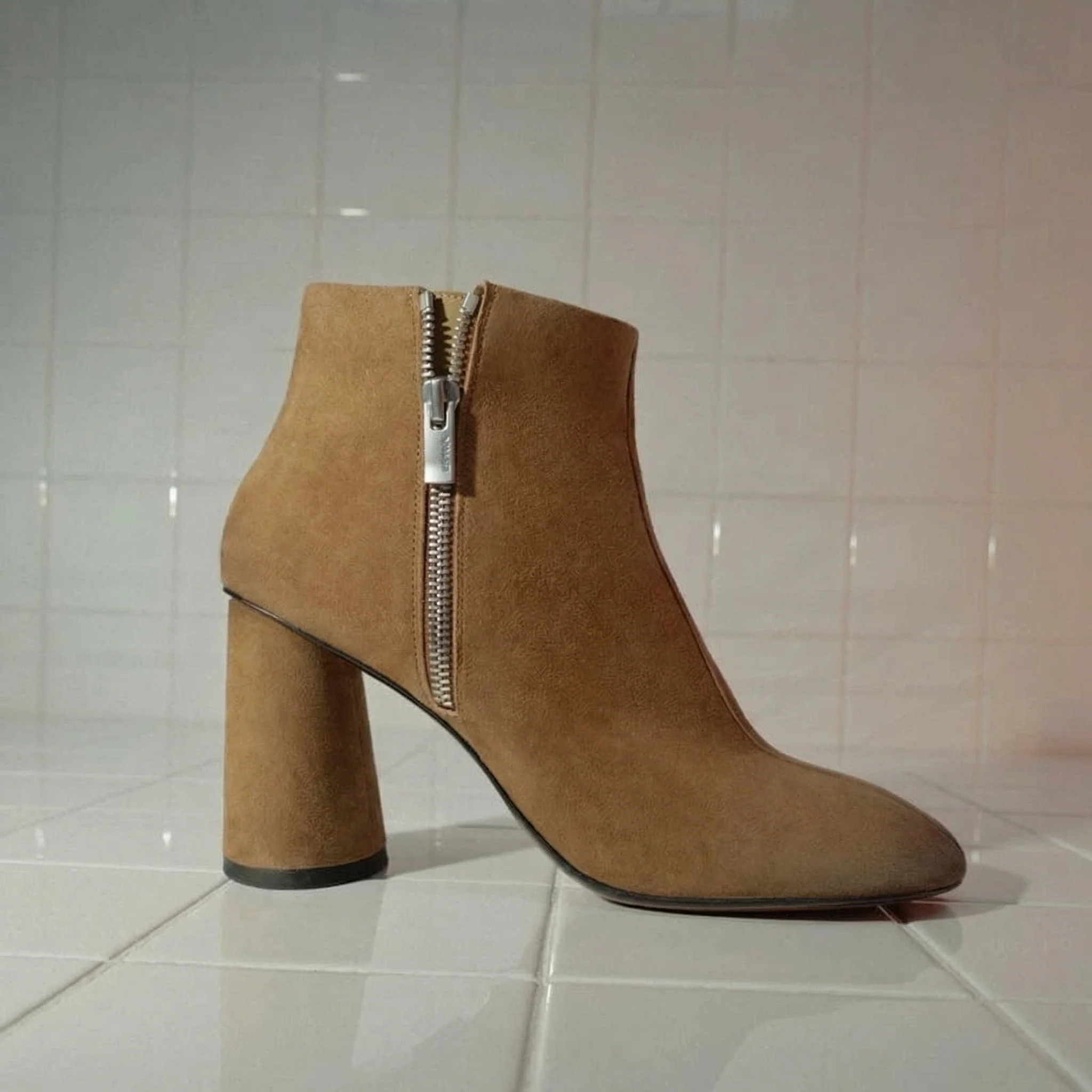 Suede Zip Ankle Boot - Image 6
