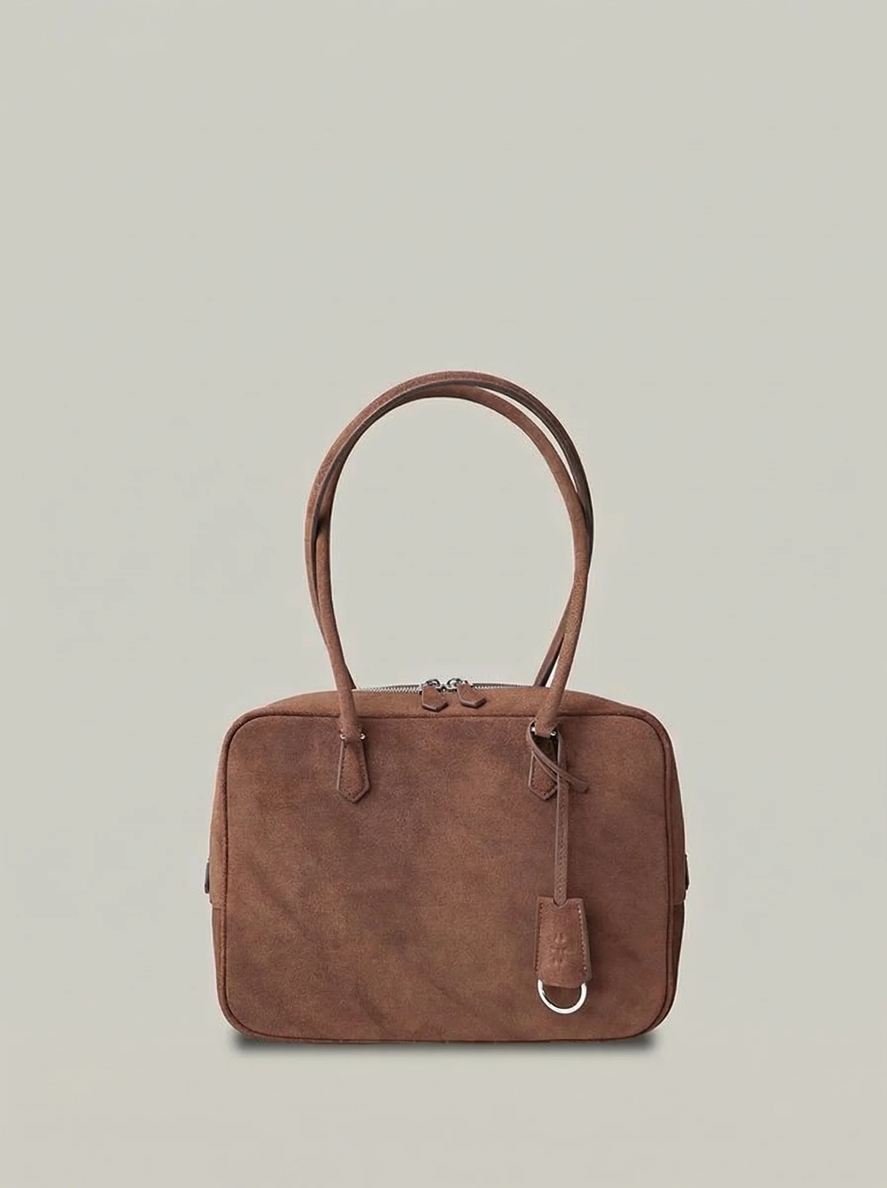 Suede Zip-Top Shoulder Bag - Image 4