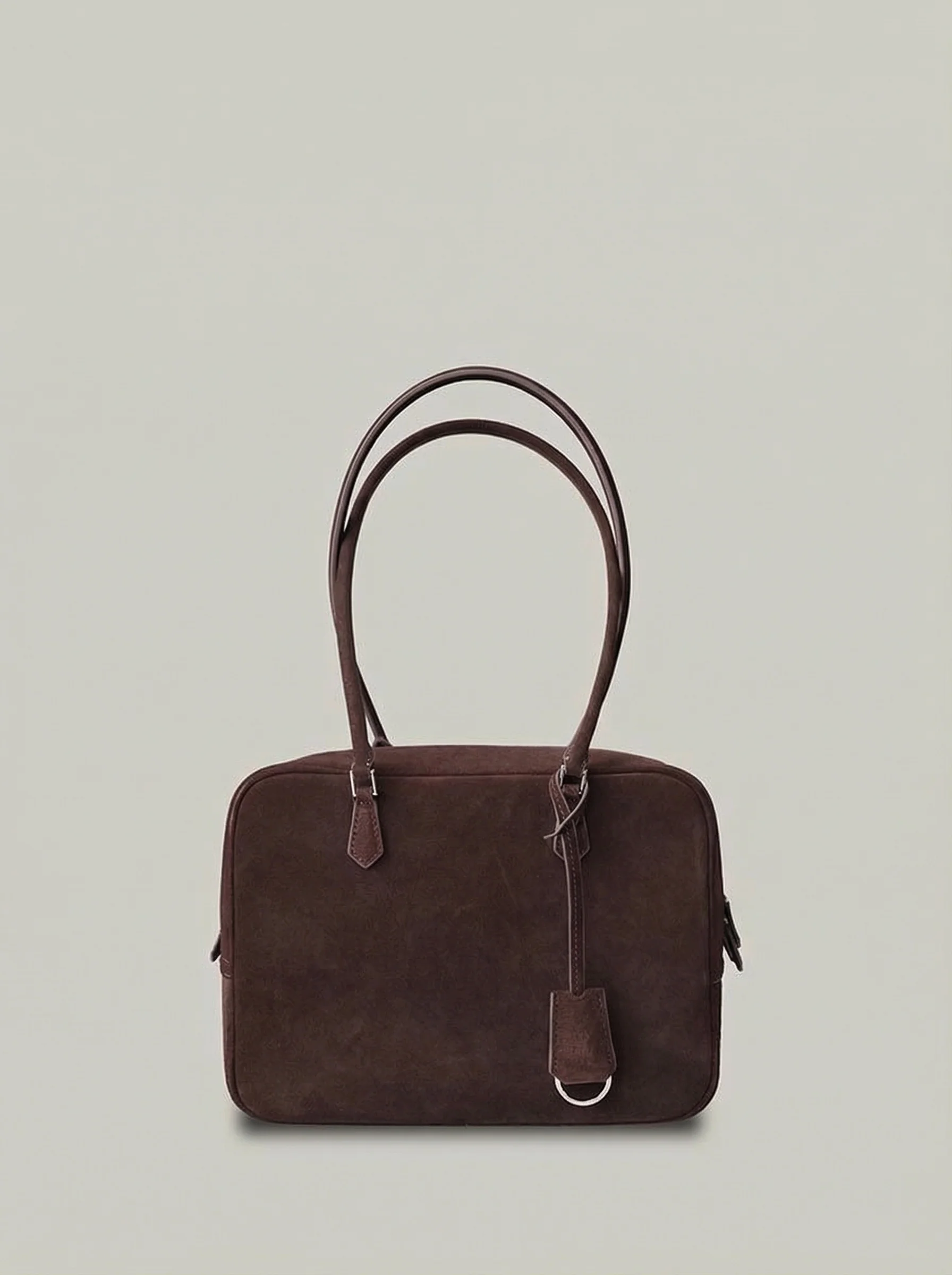Suede Zip-Top Shoulder Bag - Image 5