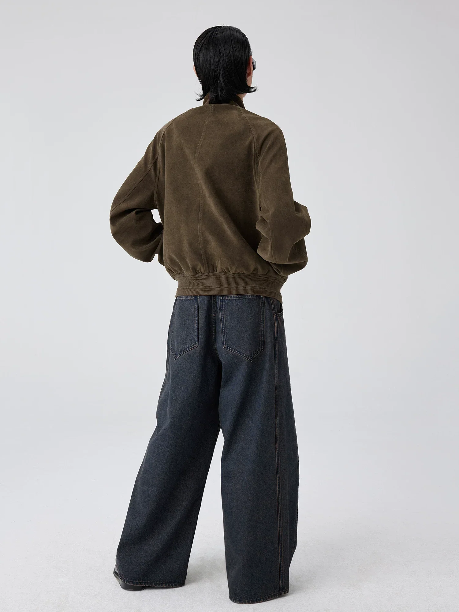 Suedette Stand-Collar Harrington Jacket - Image 4
