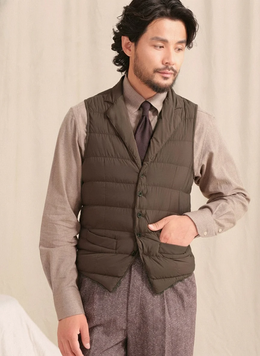 Suit-Lapel Down Vest - Image 3