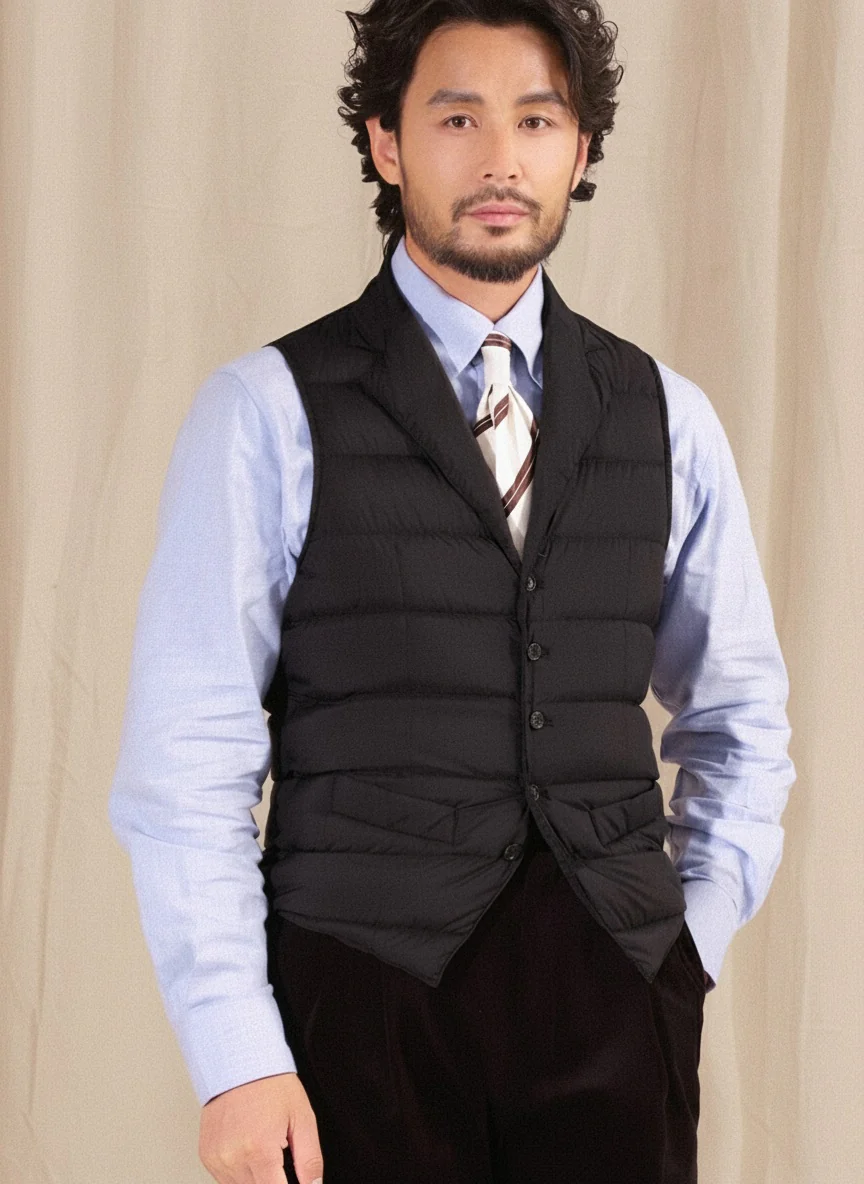 Suit-Lapel Down Vest - Image 8